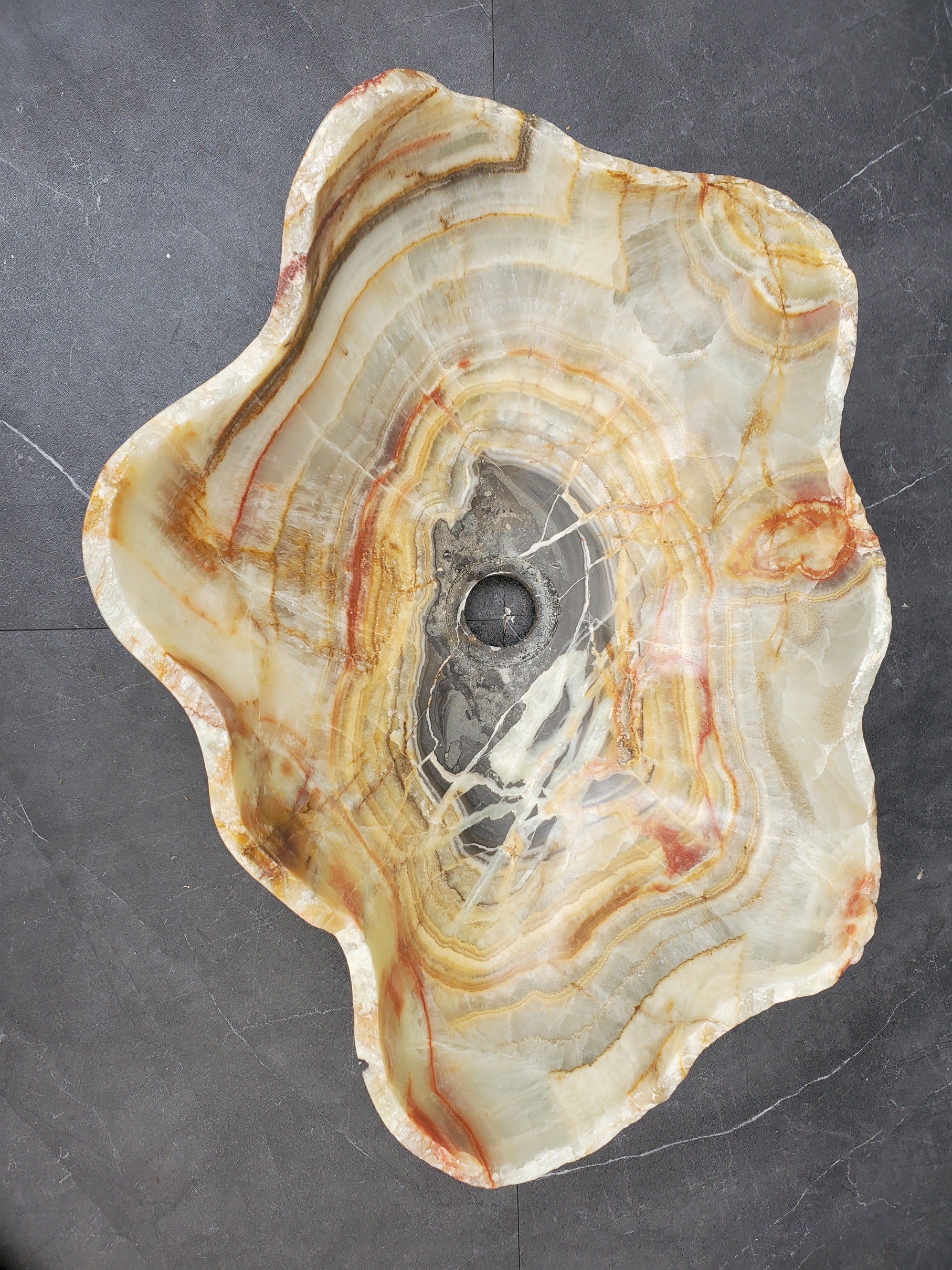 S33_36 Green Onyx Bathroom Vessel Sink - 19 x 14 inch