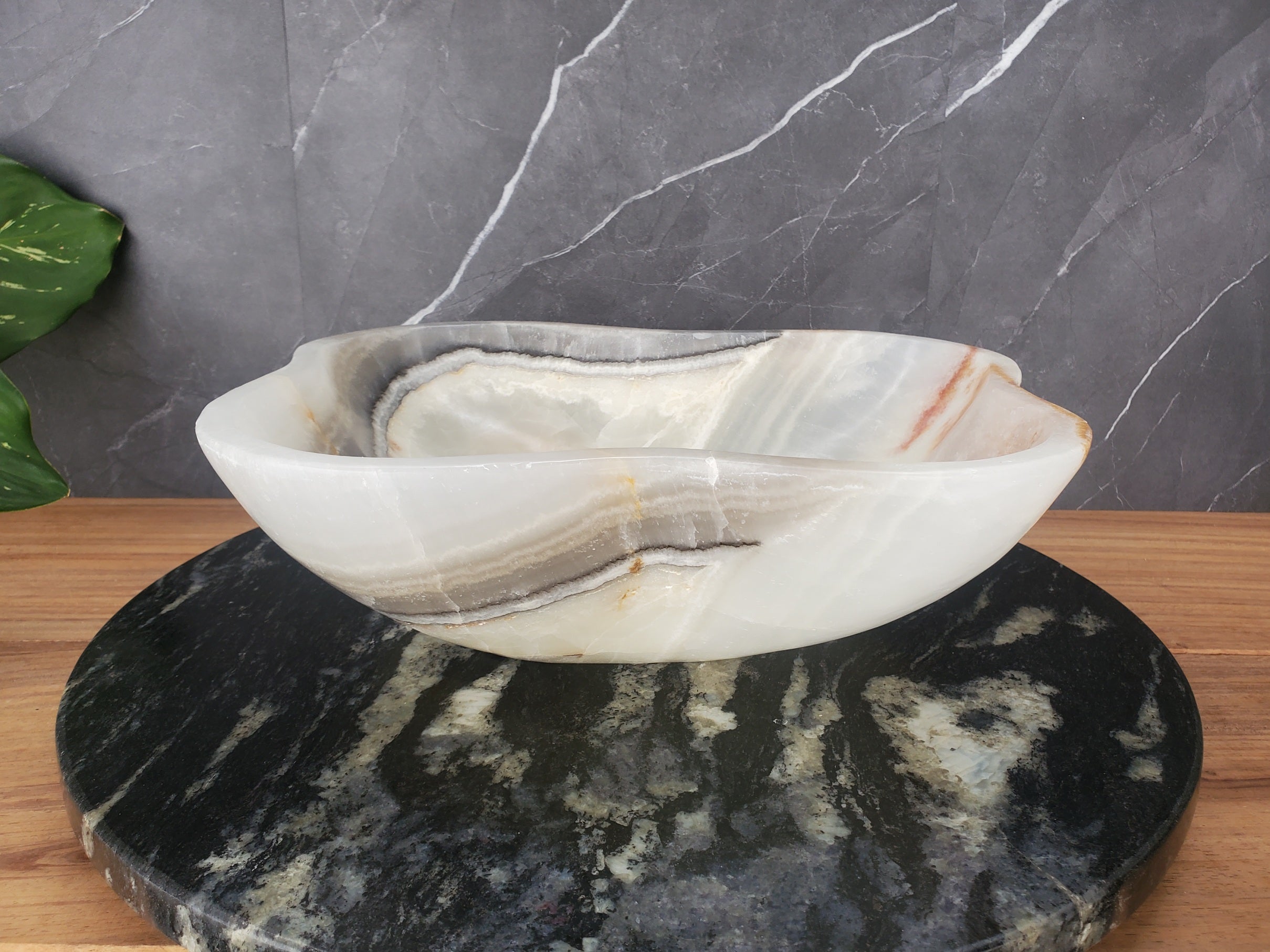 S34_21 Light Onyx Stone Vessel Sink- 14.5 x 13 inch