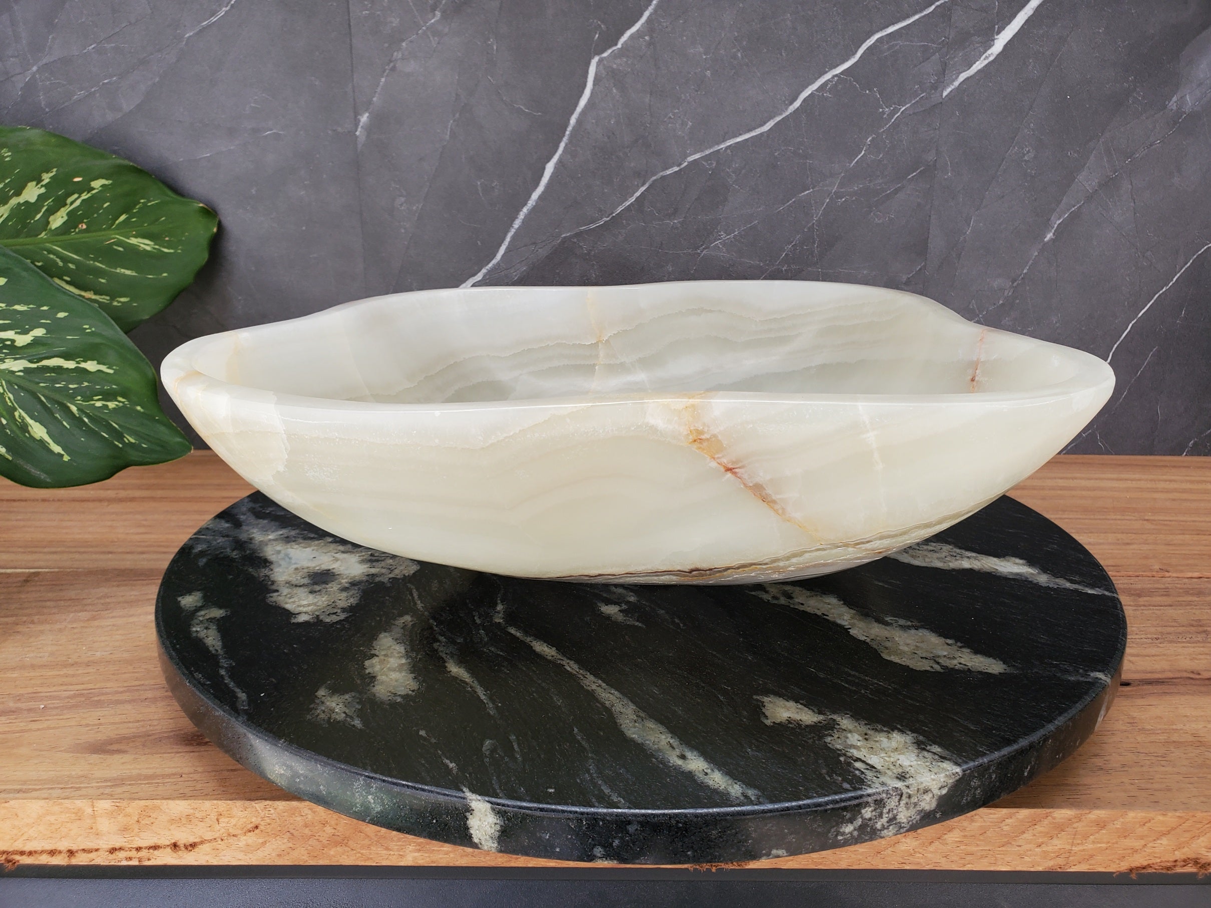 S34_23 Light Onyx Stone Vessel Sink - 19 x 17 inch