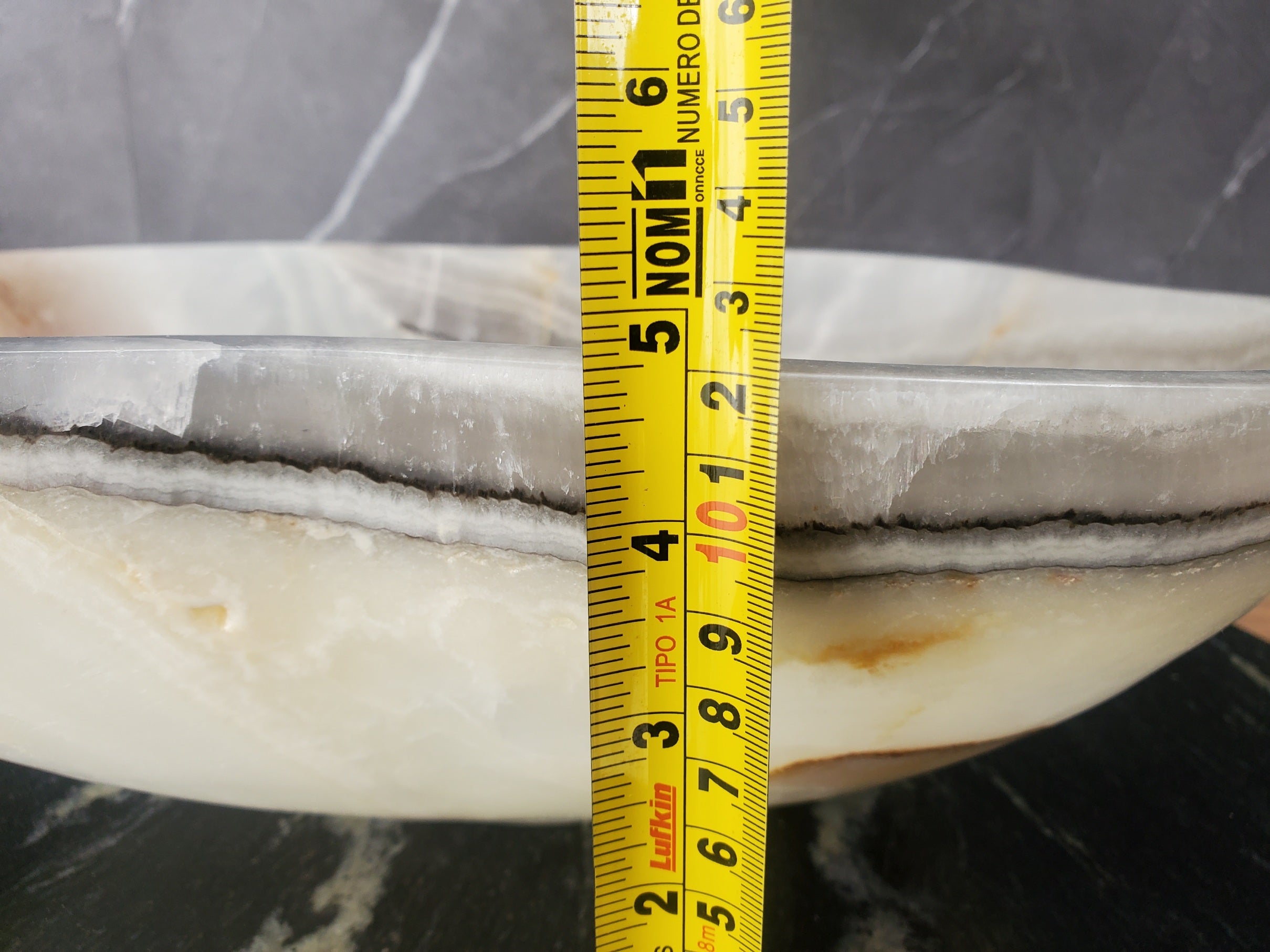 S34_21 Light Onyx Stone Vessel Sink- 14.5 x 13 inch