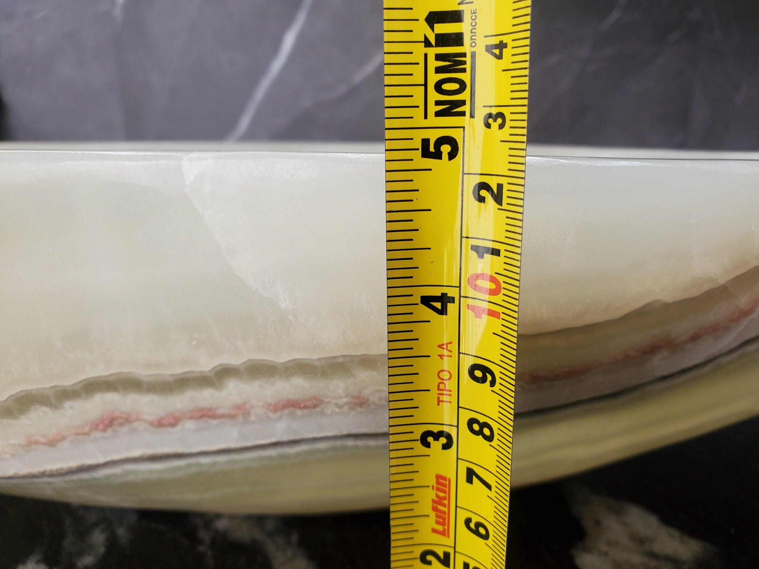 S34_24 Light Green Onyx Stone Vessel Sink - 20 x 13.5 Inch