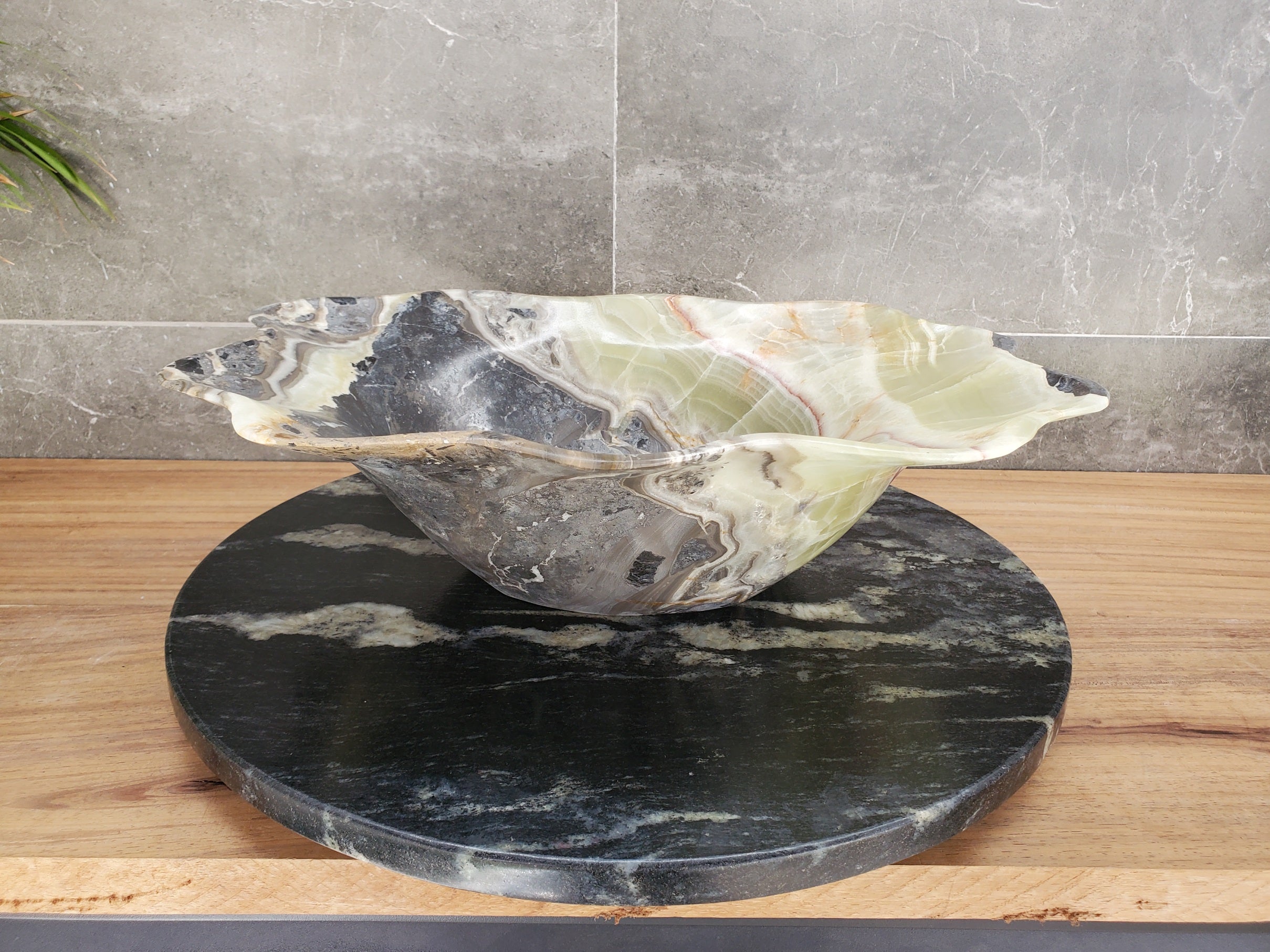 S33_55 Green Onyx Bathroom Vessel Sink - 18.5 x 14.5 inch