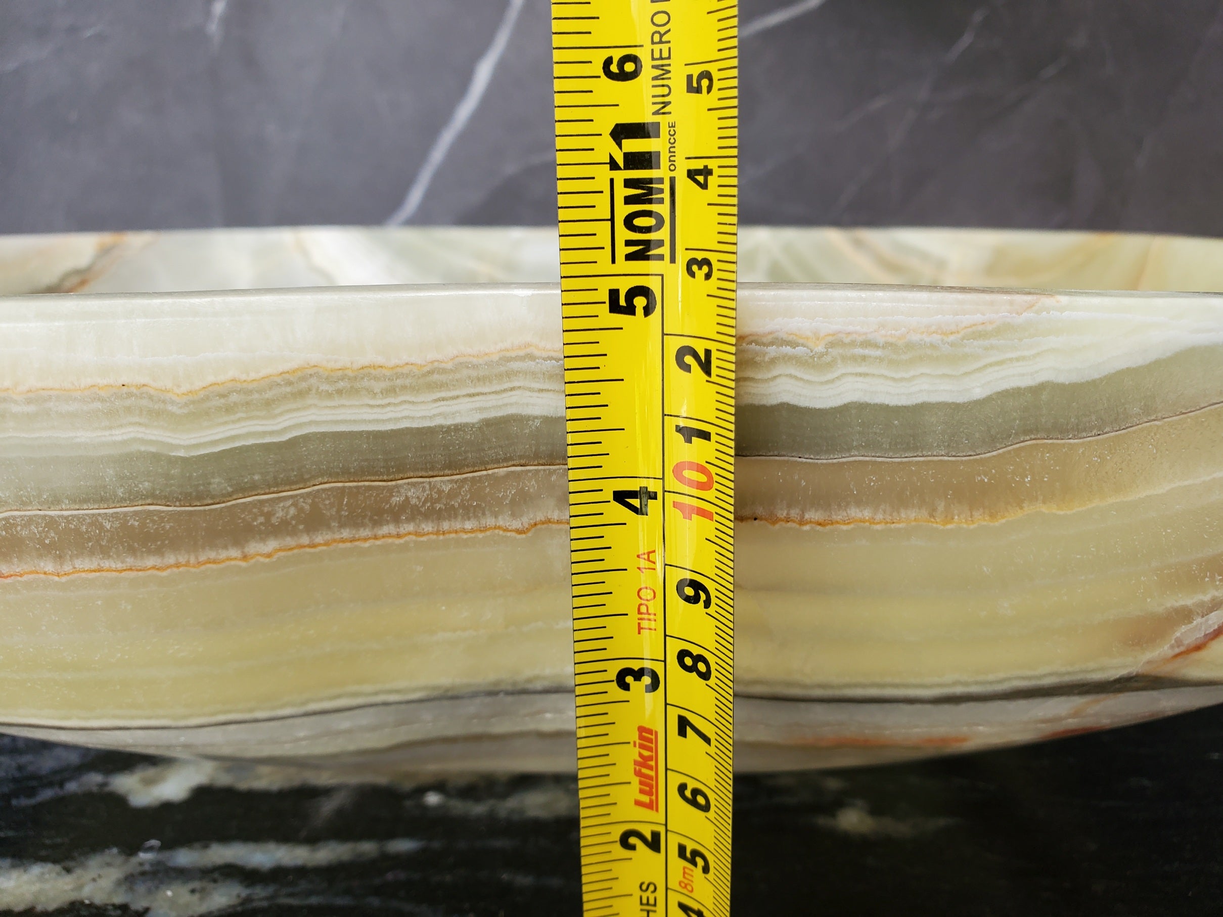 S34_17 Green Onyx Bathroom Vessel Sink - 17 x 14 inch