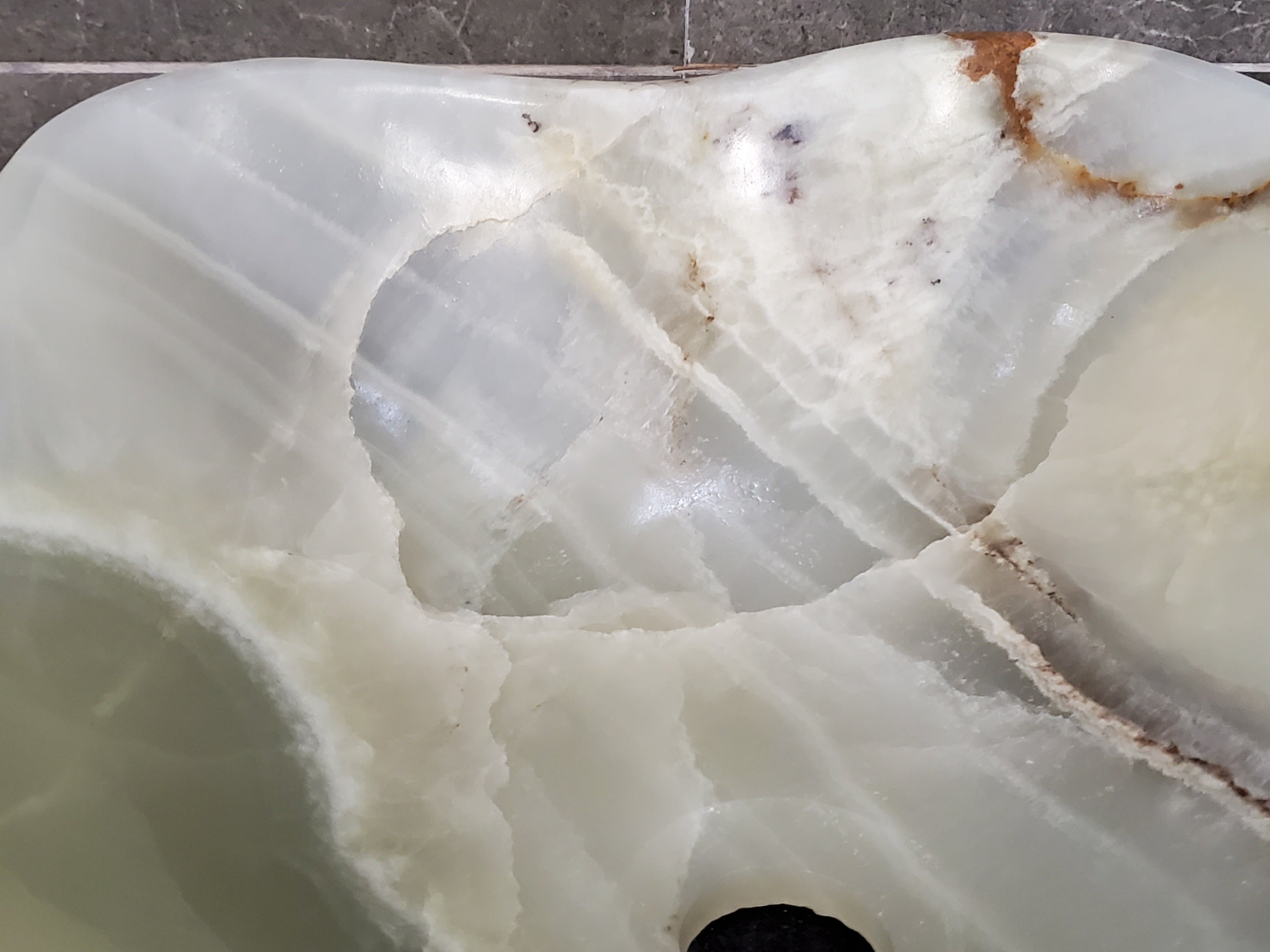 Green Onyx Marble Vessel Sink, 22x17 Inch Natural Stone Countertop Basin, Polished Luxury Vanity Sink, Spa Bathroom Decor S40_08 Bathroom Sinks Featured Onyx Sinks Sinks