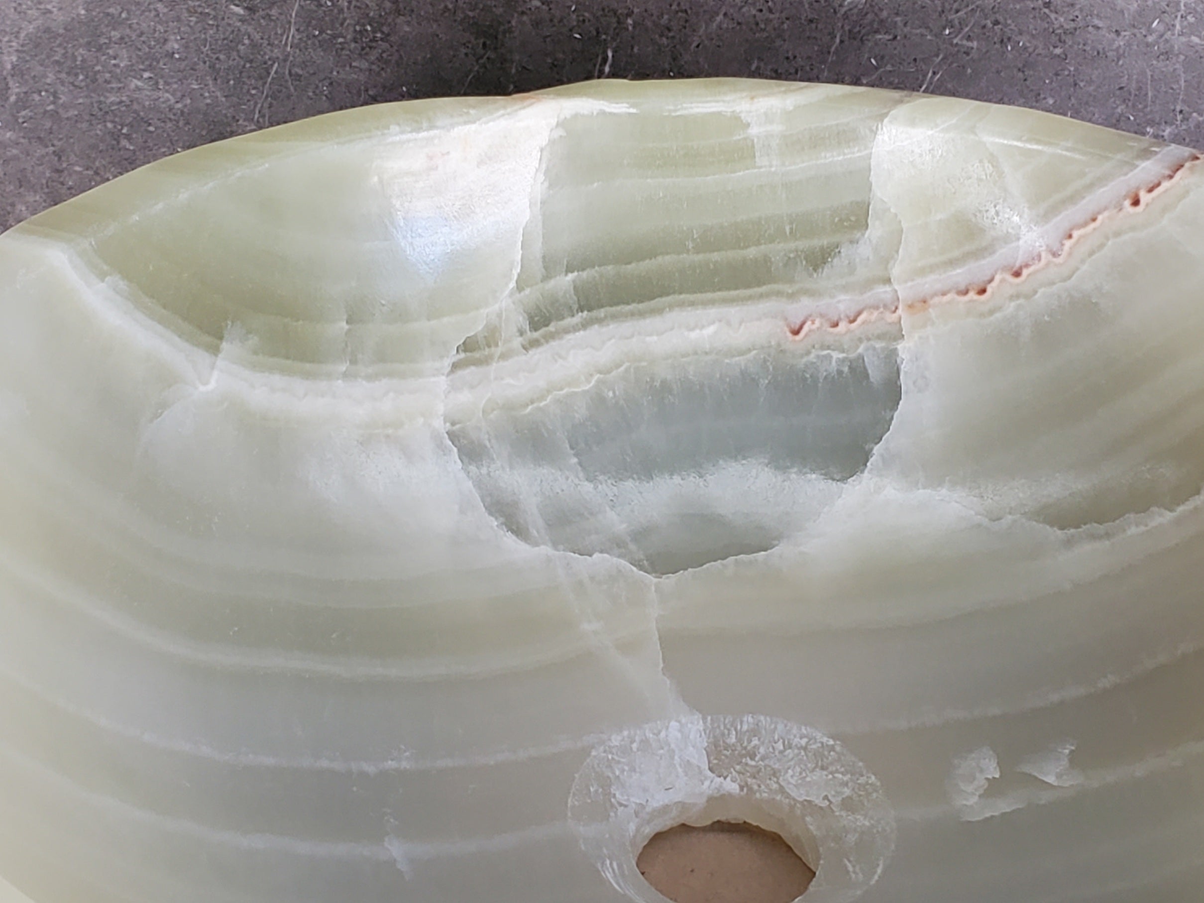 S37_20 Green Onyx Vessel Sink – Natural Stone Countertop Bathroom Sink, 15.5x15.5 Inch Bathroom Sinks Featured Onyx Sinks Sinks