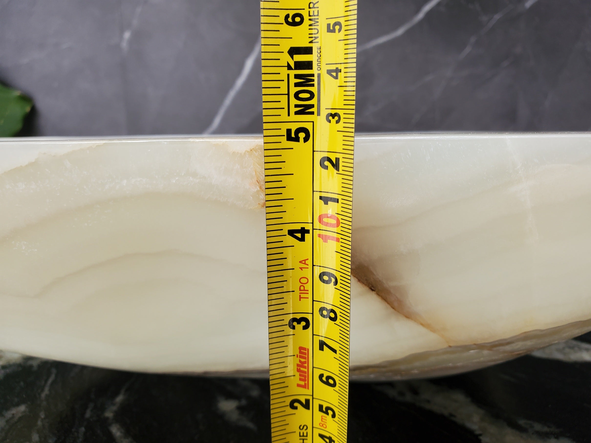 S34_23 Light Onyx Stone Vessel Sink - 19 x 17 inch