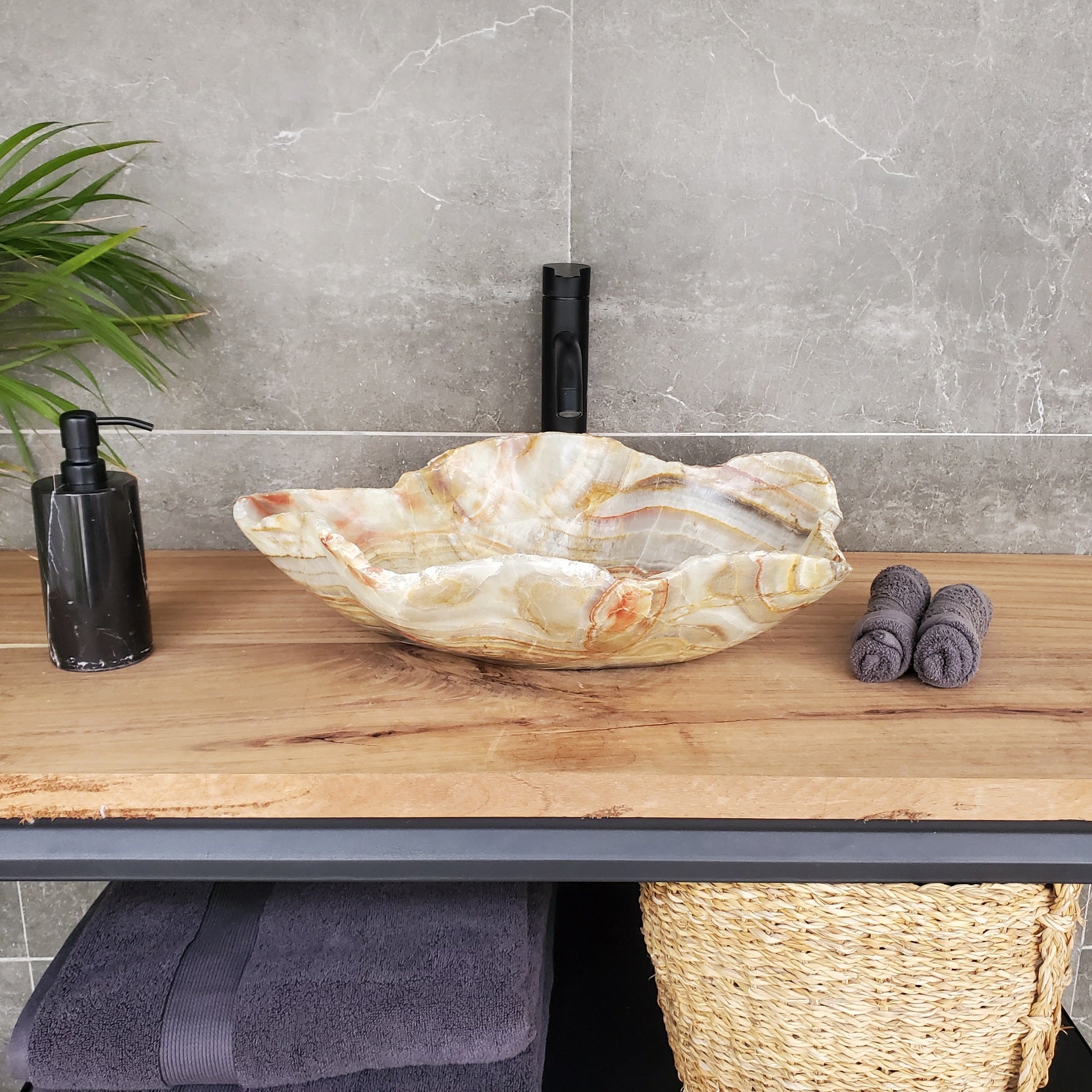 S33_36 Green Onyx Bathroom Vessel Sink