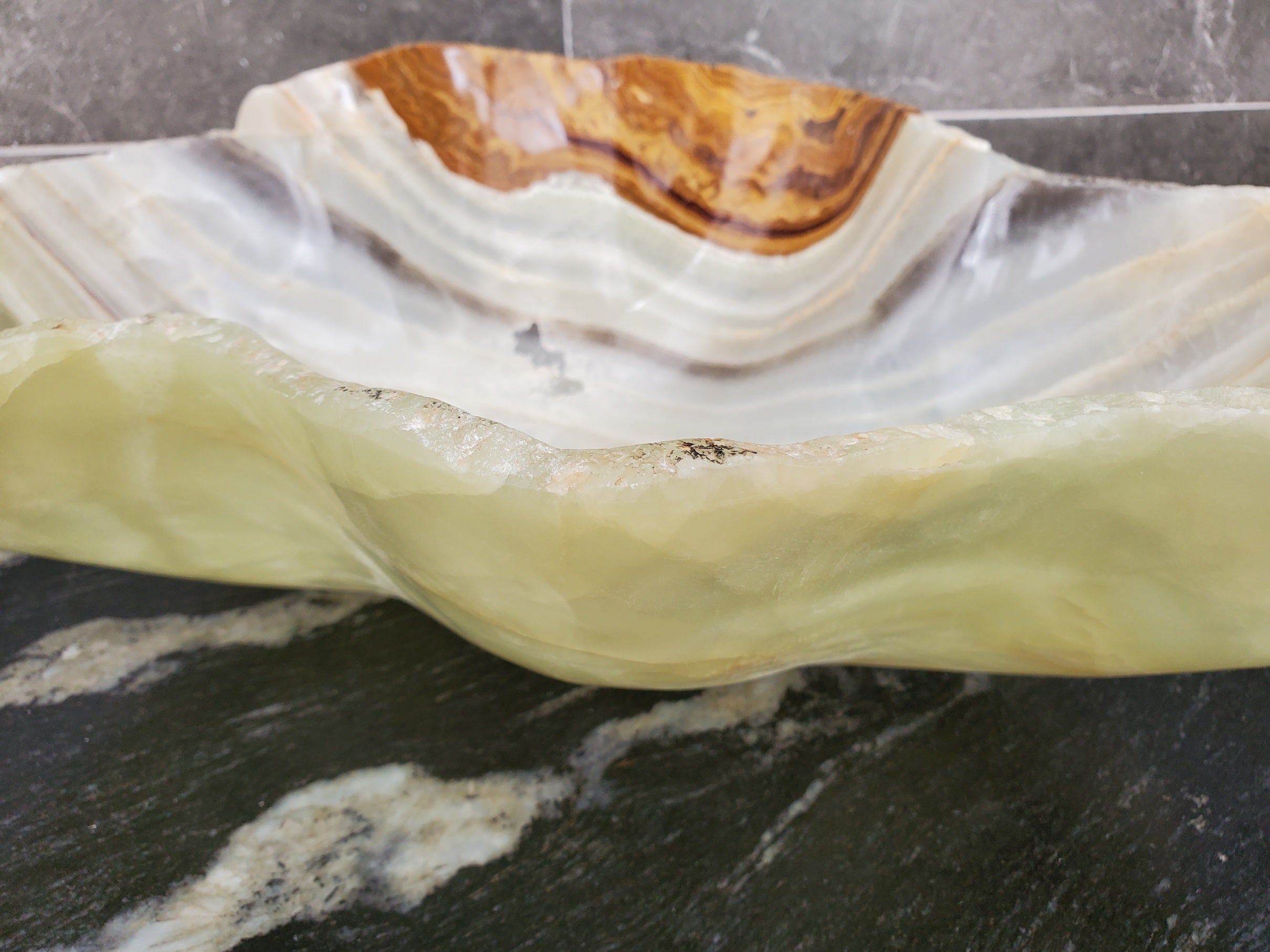 S32_07 Onyx Stone Vessel Bathroom Sink