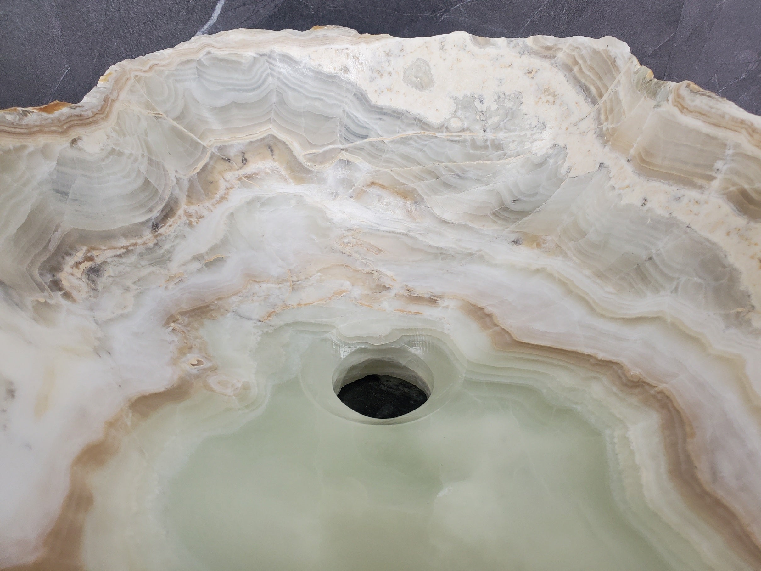S34_20 Light Onyx Bathroom Vessel Sink - 15 x 12.5 inch