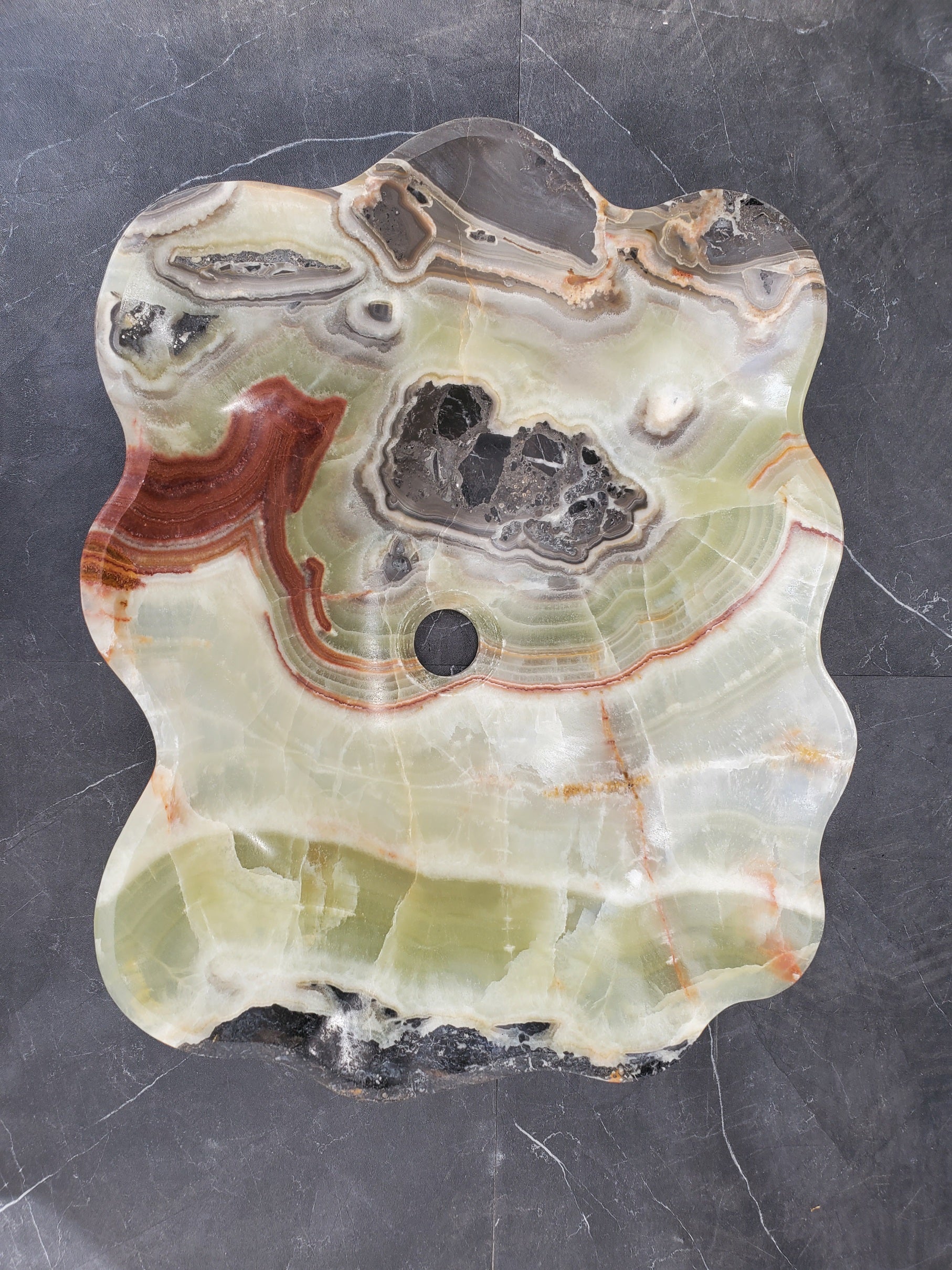 S33_54 Green Onyx Bathroom Vessel Sink - 18.5 x 14.5 inch