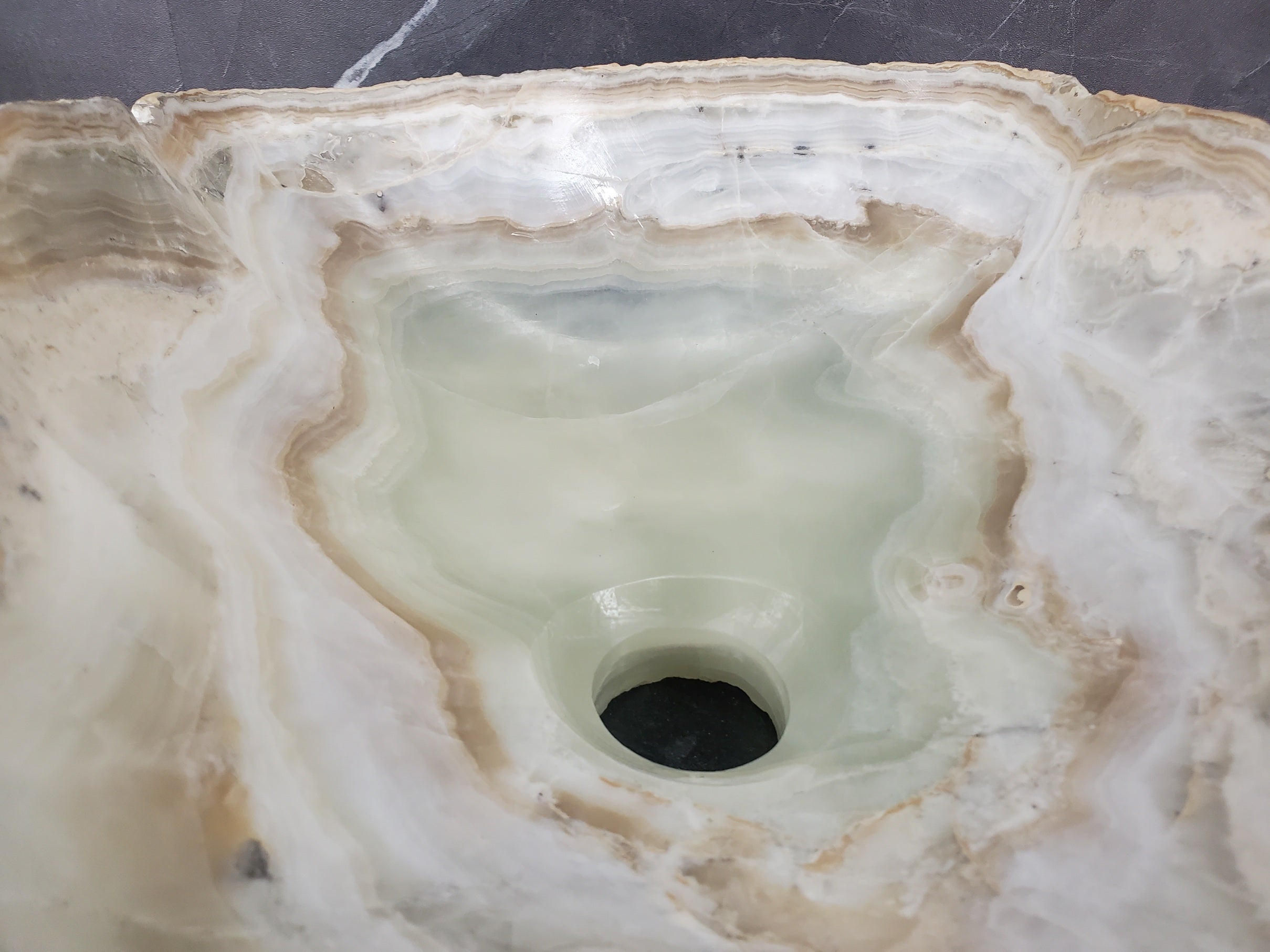 S34_20 Light Onyx Bathroom Vessel Sink - 15 x 12.5 inch