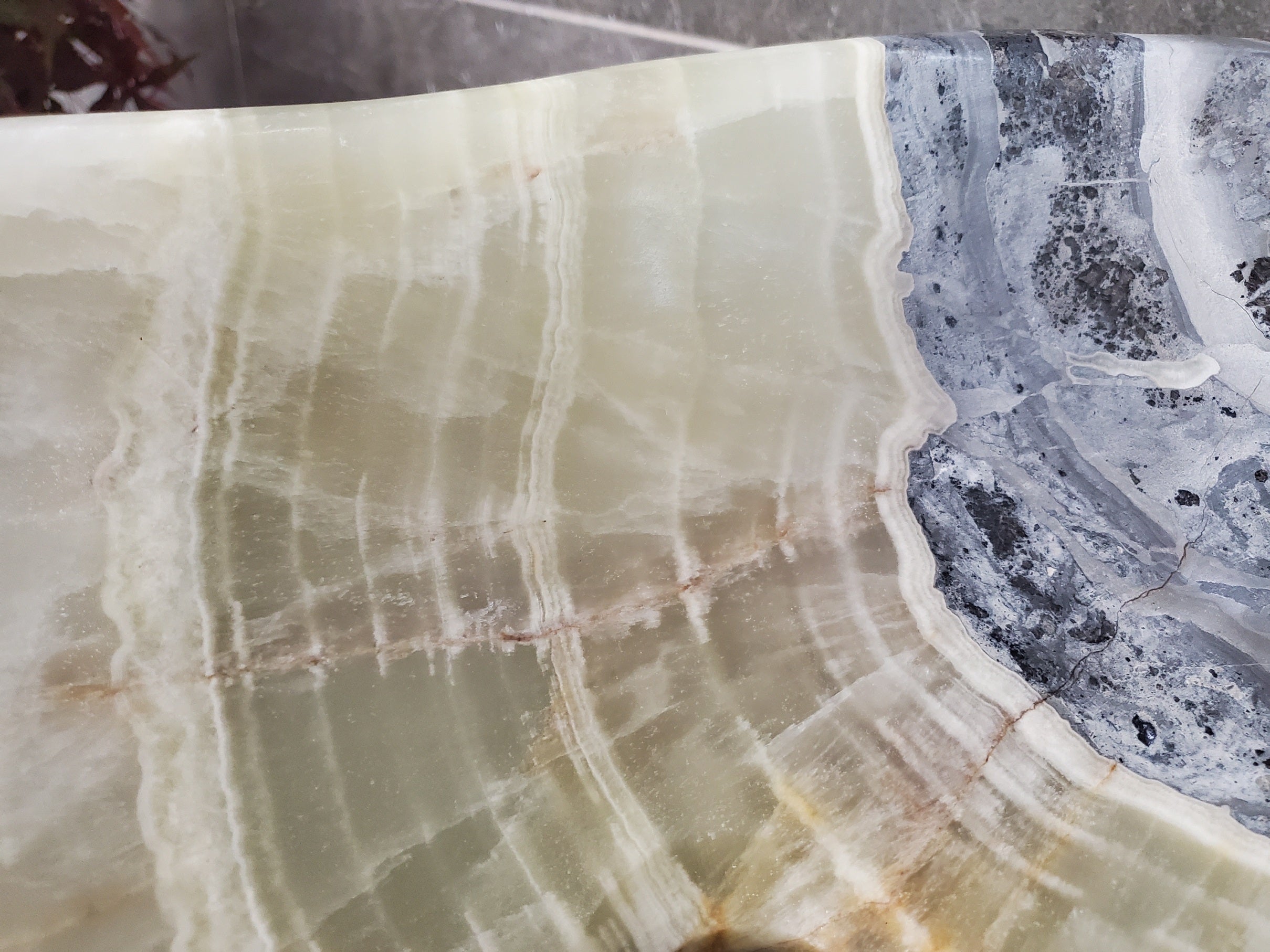 Green Onyx Marble Vessel Sink – Natural Stone Countertop Sink, Polished Vanity Basin, Luxury Spa Bathroom Decor 18x12.5 Inch S40_12 Bathroom Sinks Featured Onyx Sinks Sinks