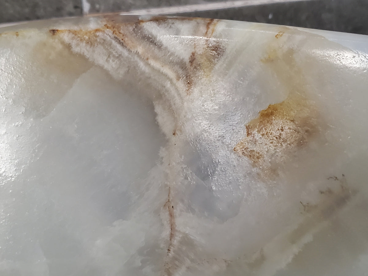 Green Onyx Marble Vessel Sink, 22x17 Inch Natural Stone Countertop Basin, Polished Luxury Vanity Sink, Spa Bathroom Decor S40_08 Bathroom Sinks Featured Onyx Sinks Sinks