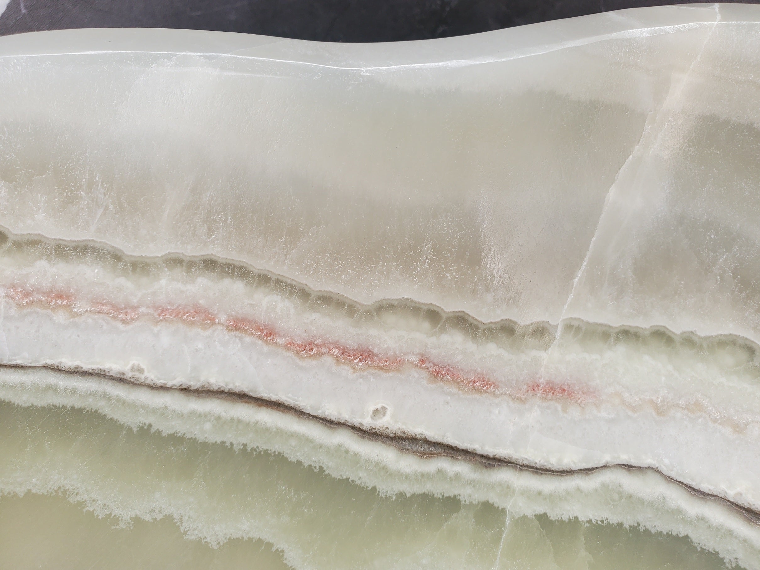 S34_24 Light Green Onyx Stone Vessel Sink - 20 x 13.5 Inch