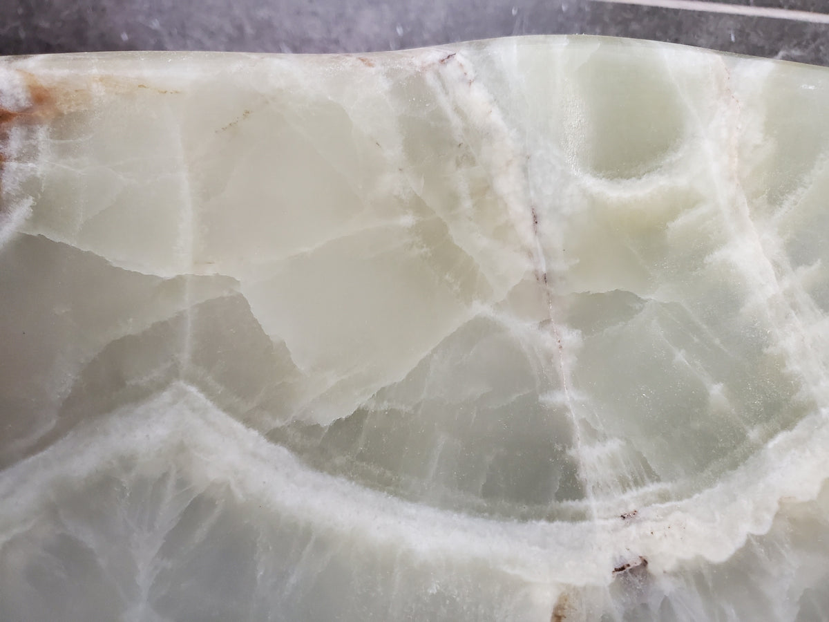 Green Onyx Marble Vessel Sink – Natural Stone Countertop Sink, Polished Vanity Basin, Luxury Spa Bathroom Decor 19x13 Inch S40_09 Bathroom Sinks Featured Onyx Sinks Sinks