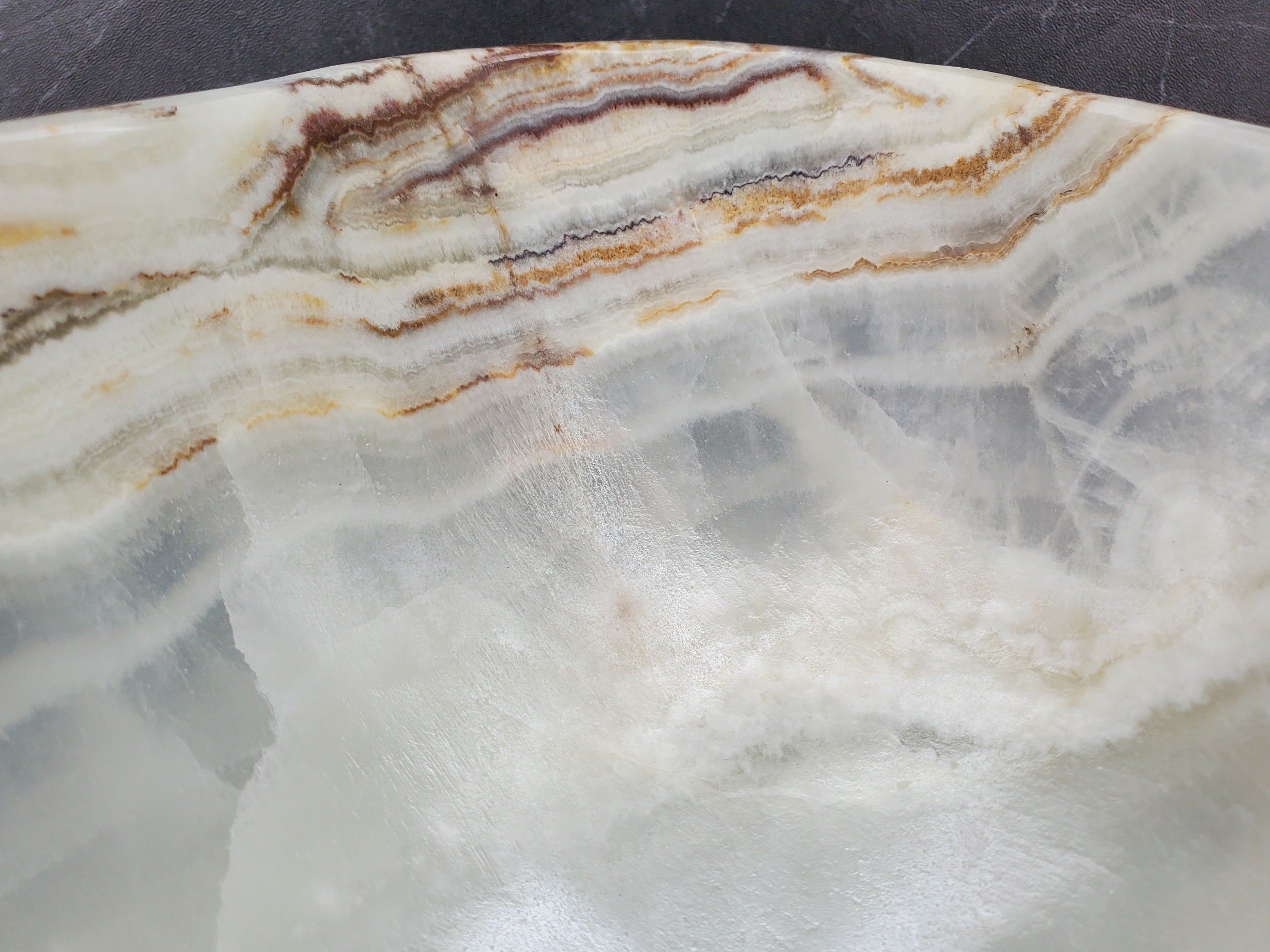 S34_25 Light Onyx Stone Vessel Sink - 19 x 12 inch
