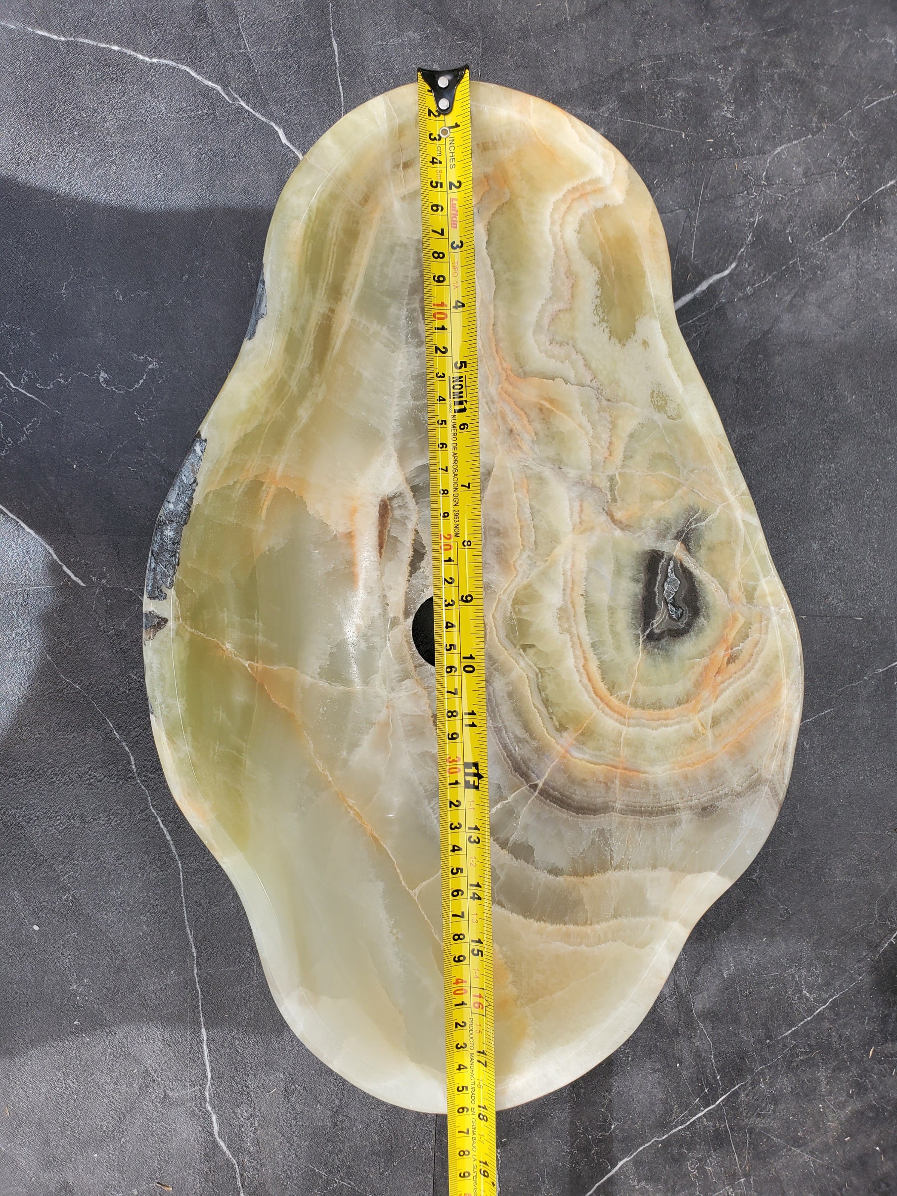 S33_25 Light Green Onyx Bathroom Vessel Sink - 18 x 12 inch