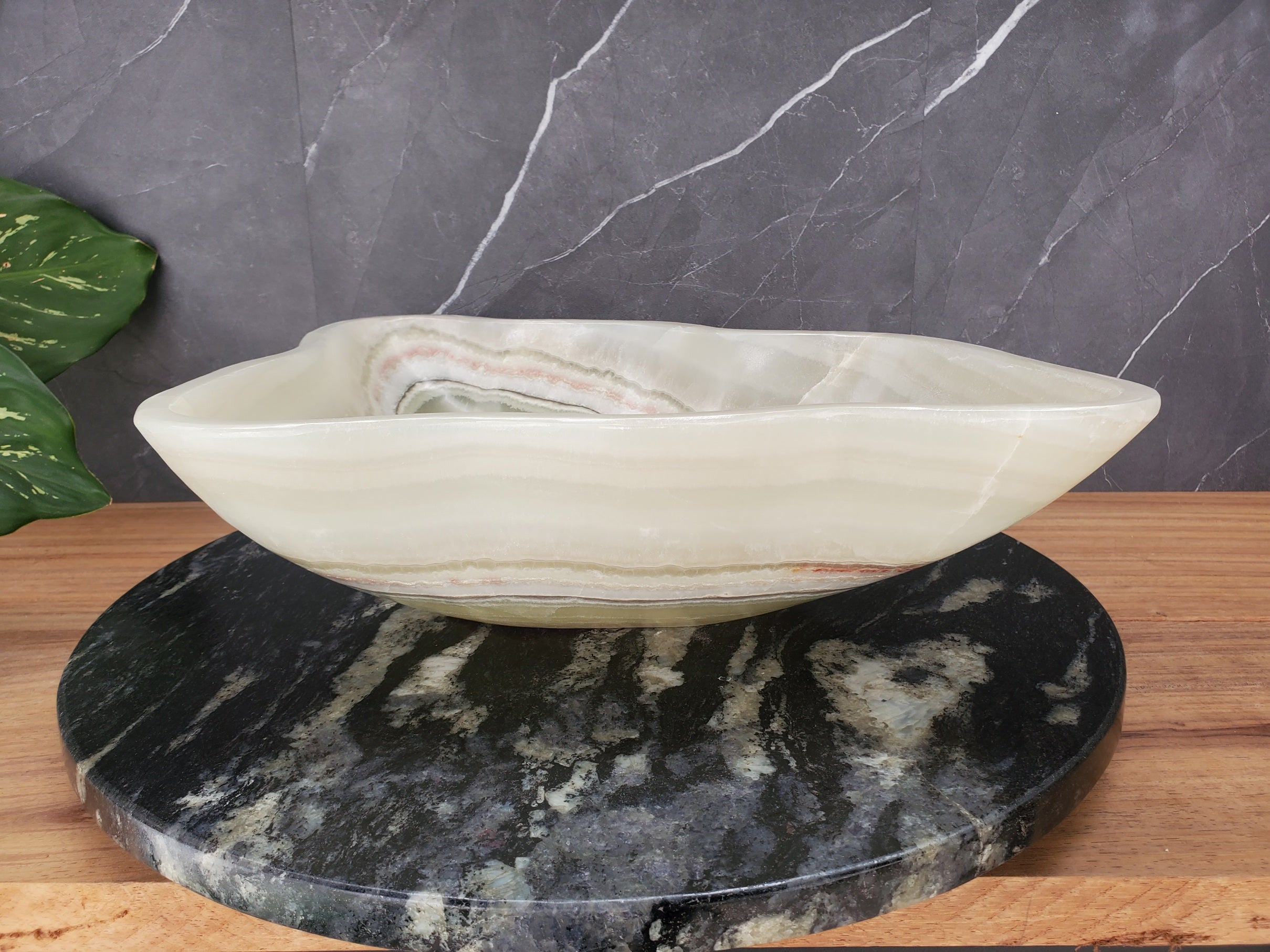 S34_24 Light Green Onyx Stone Vessel Sink - 20 x 13.5 Inch