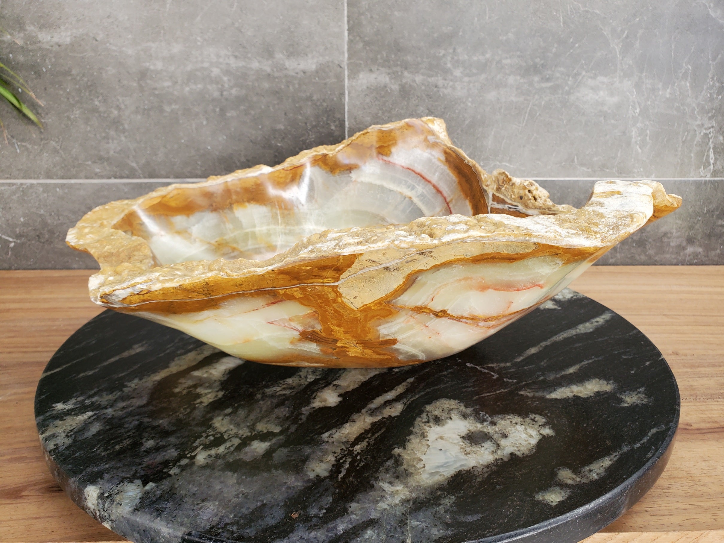 S33_58 Green Onyx Bathroom Vessel Sink - 19.5 x 15 inch