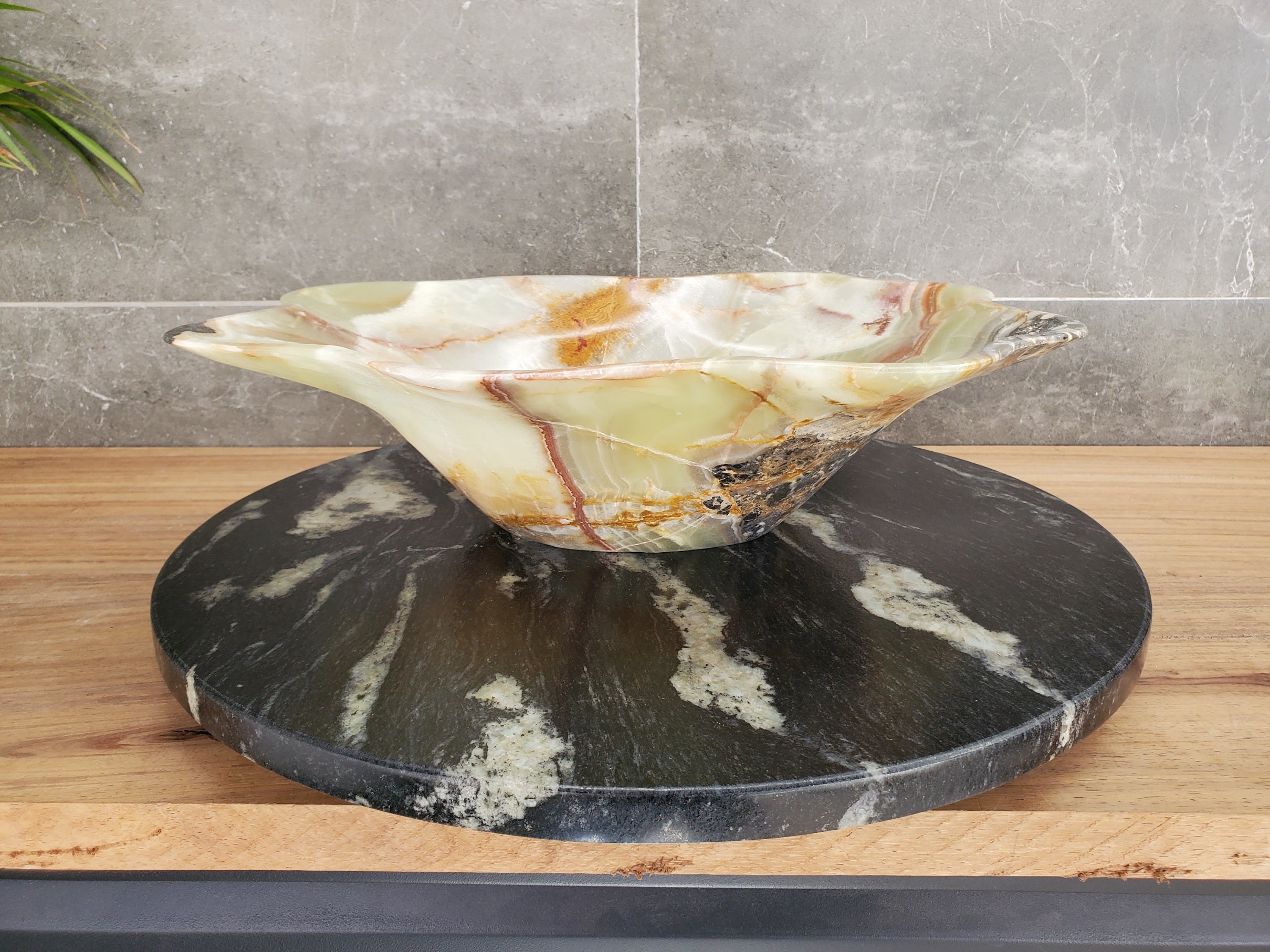 S33_57 Green Onyx Bathroom Vessel Sink - 17 x 14 inch