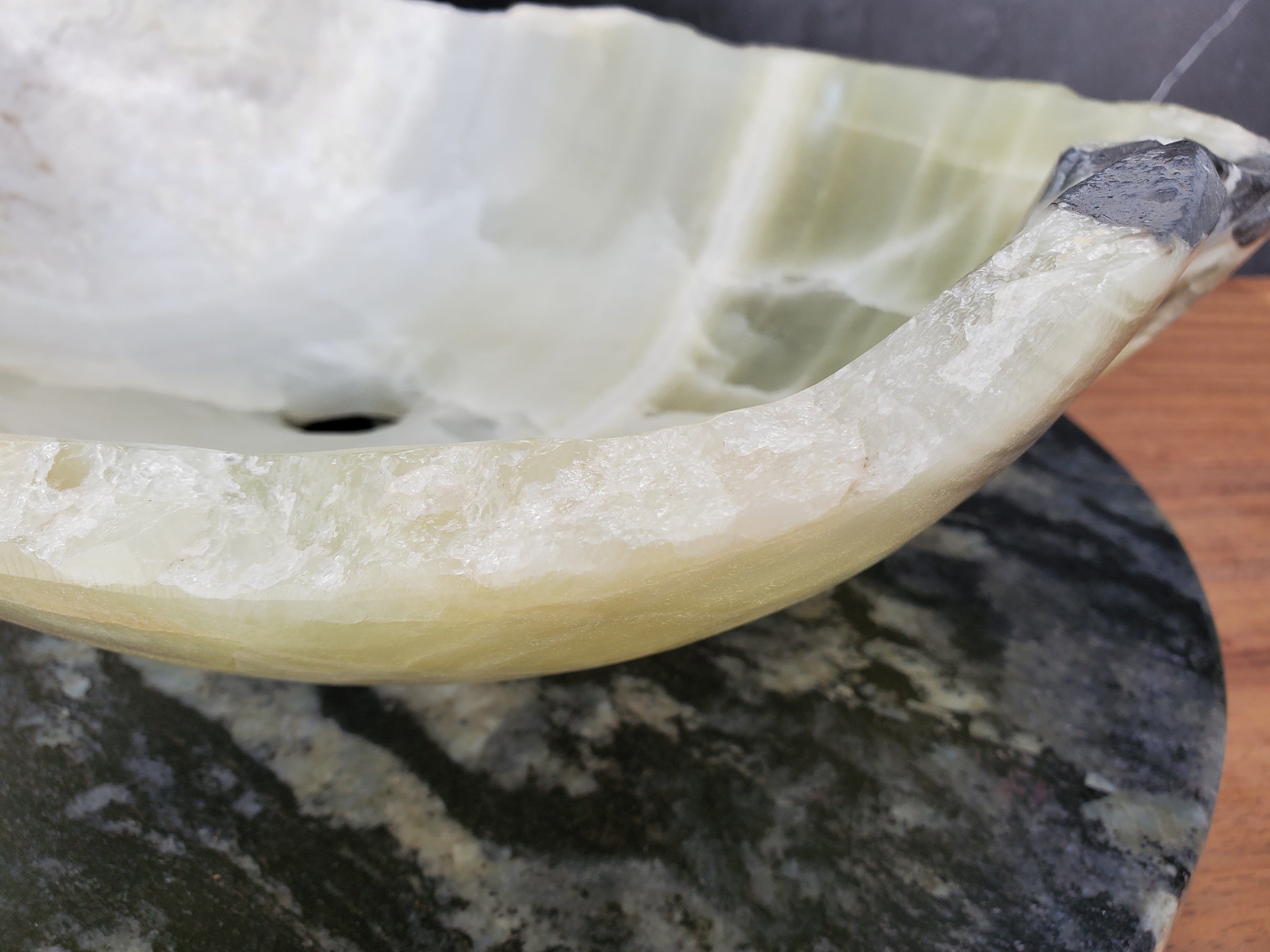 S34_15 Green Onyx Bathroom Vessel Sink - 20 x 12 inch
