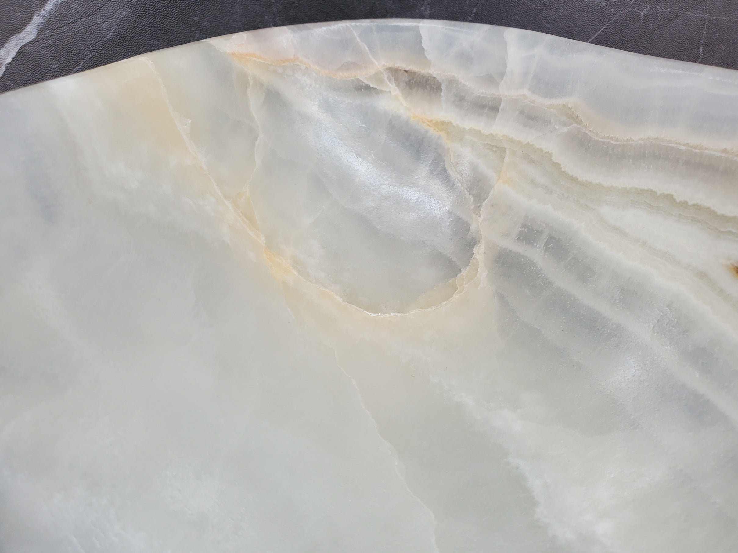 S34_25 Light Onyx Stone Vessel Sink - 19 x 12 inch