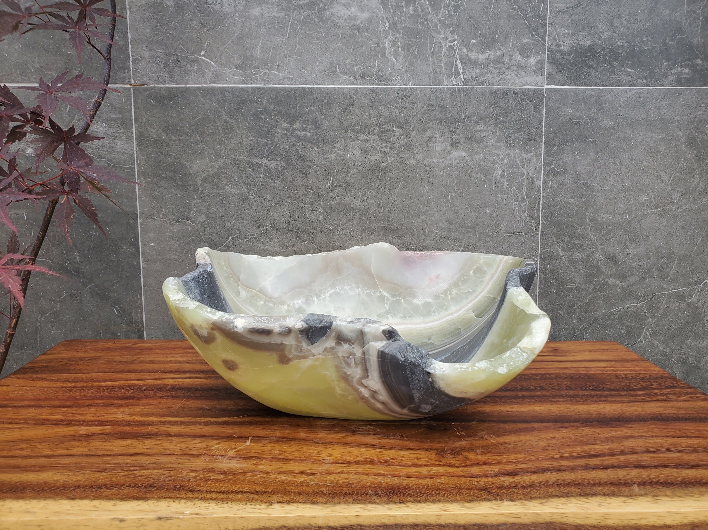 S22_21 Onyx Stone Vessel Bathroom Sink - 16 x 14 inch