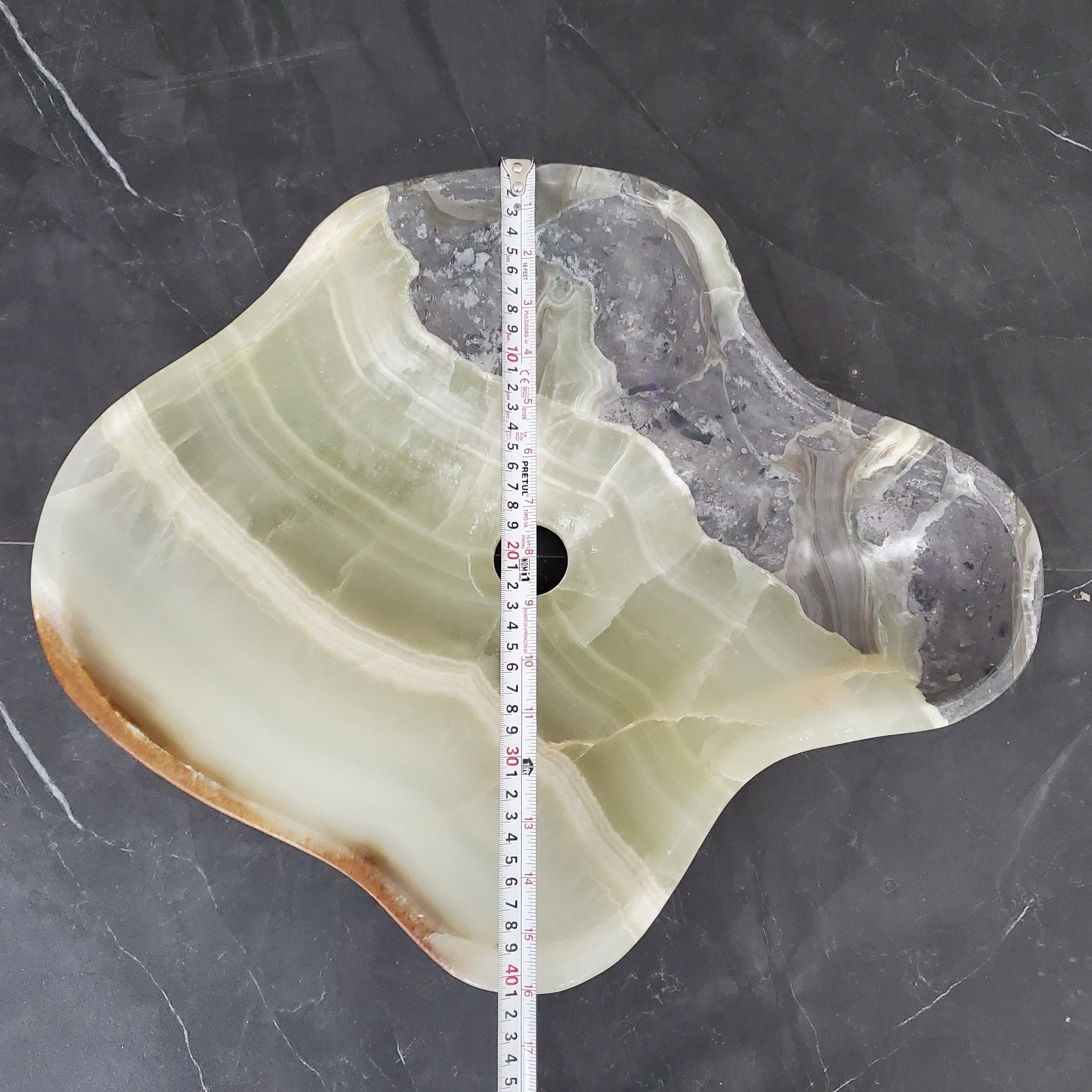 S28_07 Onyx Stone Vessel Bathroom Sink - 19.5 x 16 inch