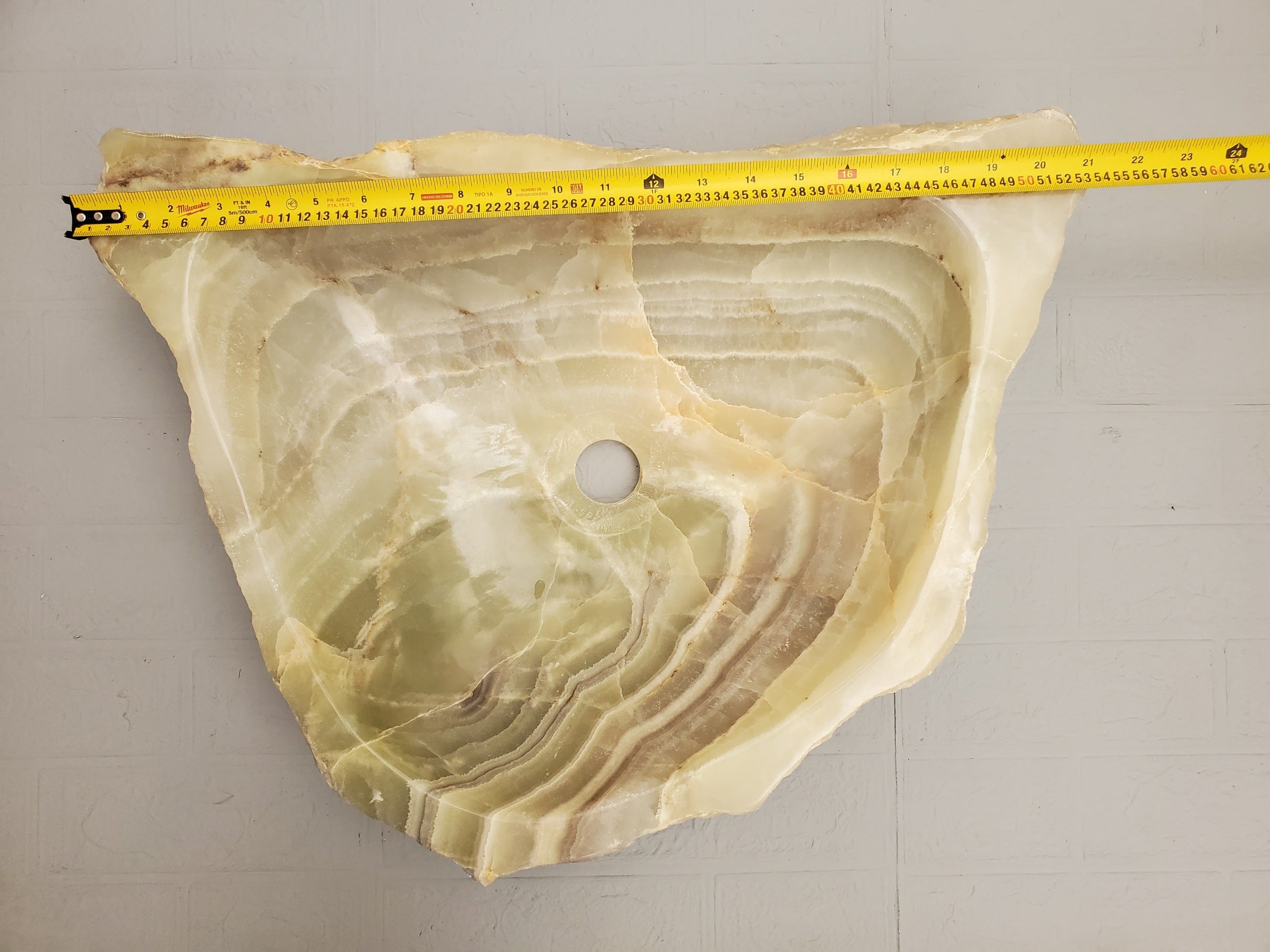 S23_22 Onyx Stone Vessel Bathroom Sink - 21 x 16 inch