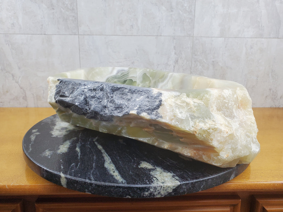 S24_07 Onyx Stone Vessel Bathroom Sink