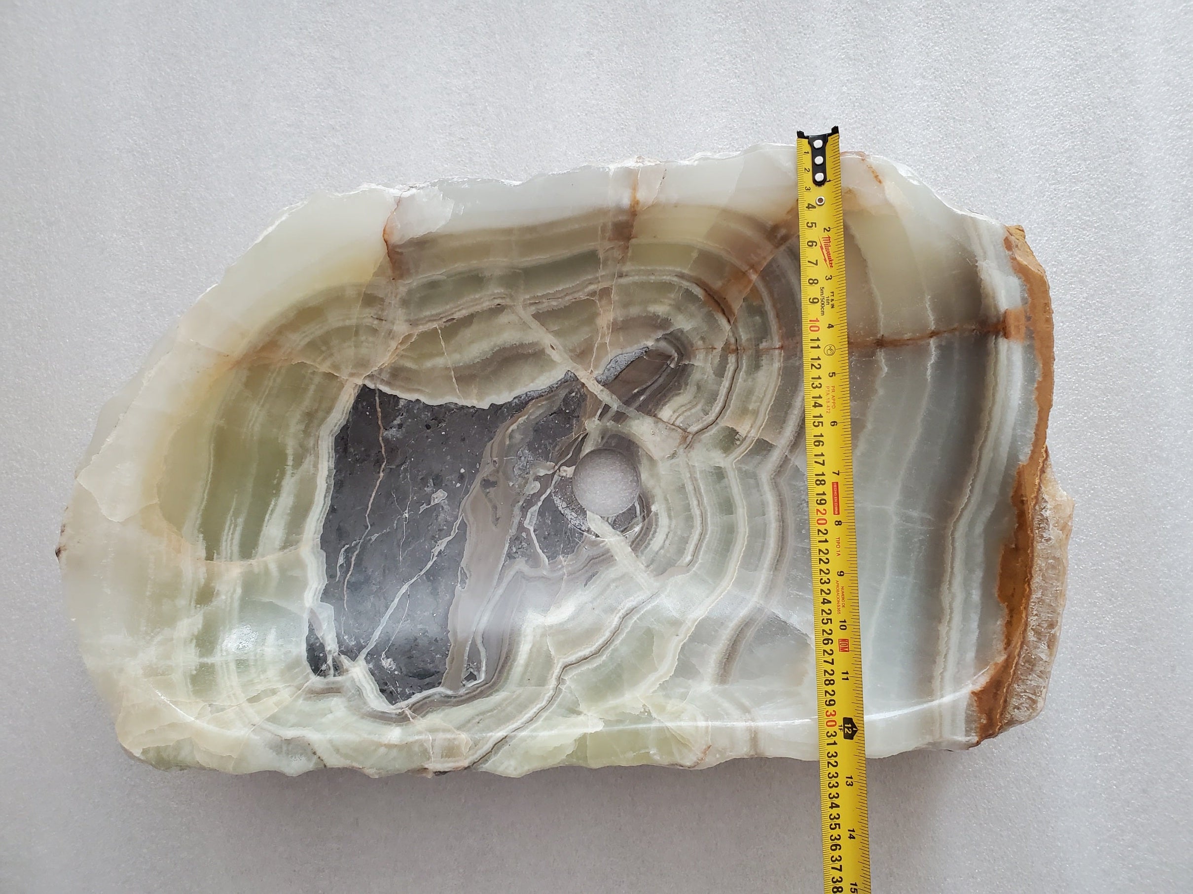 S23_23 Onyx Stone Vessel Bathroom Sink - 20 x 12.5 inch