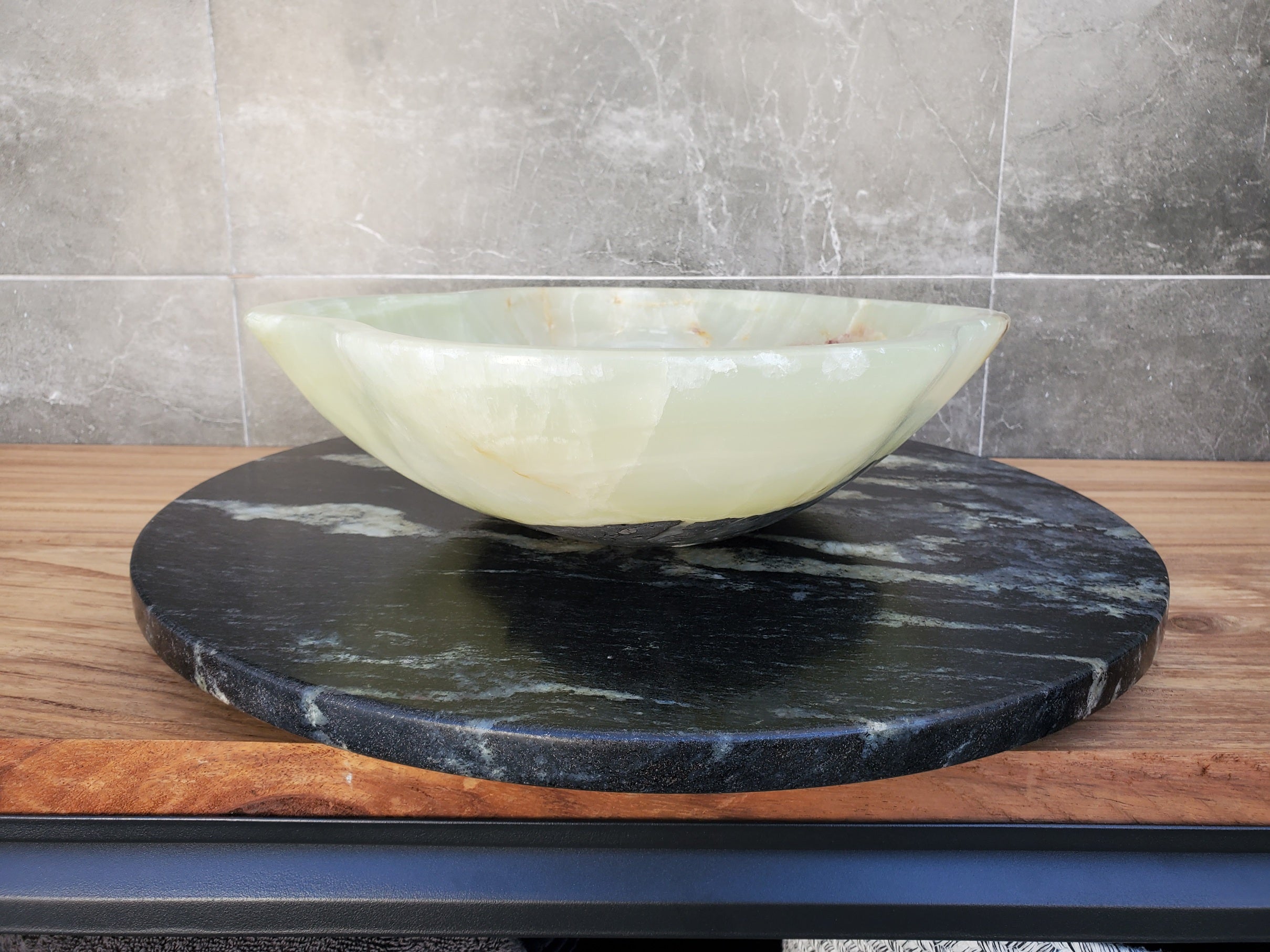 S30_02 Onyx Stone Vessel Bathroom Sink - 18.5 x 14 inch