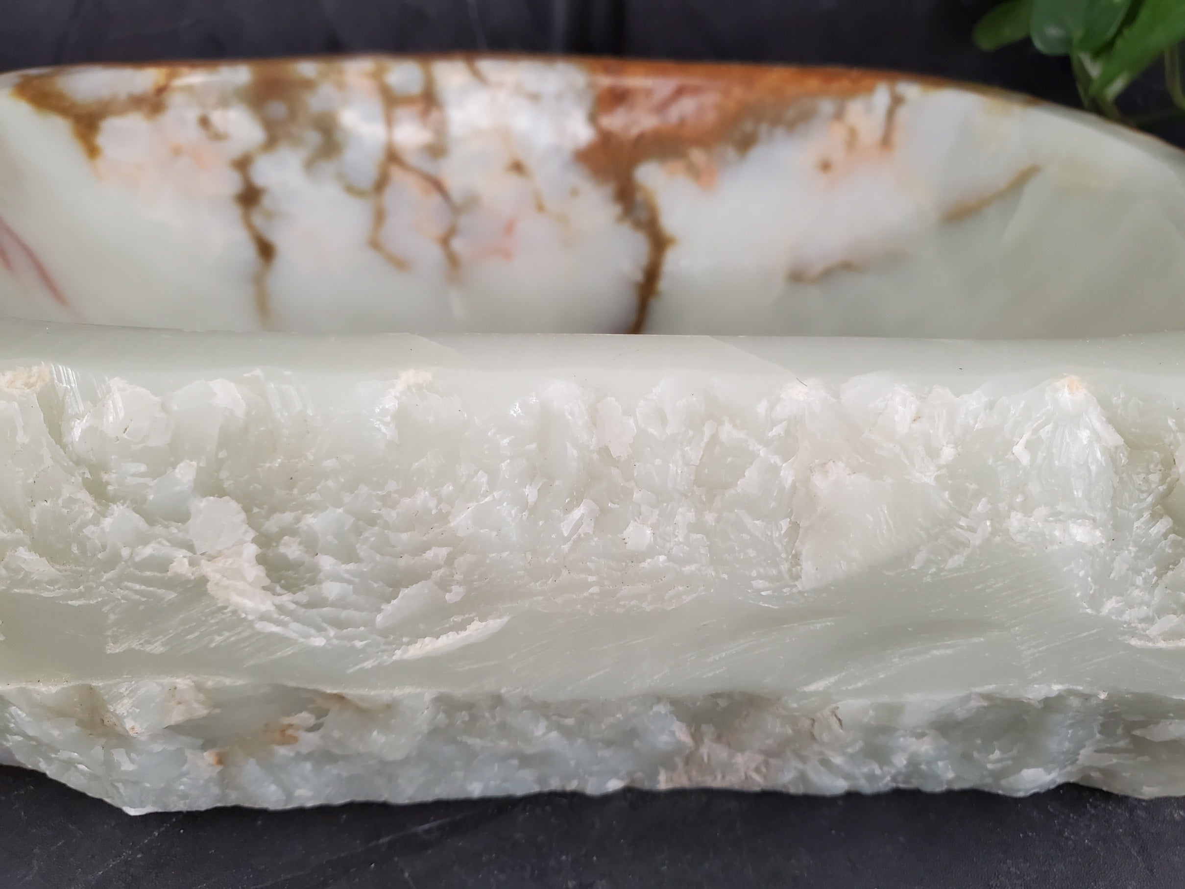 S25_25 Onyx Stone Vessel Bathroom Sink - 17.5 x 14.5 inch