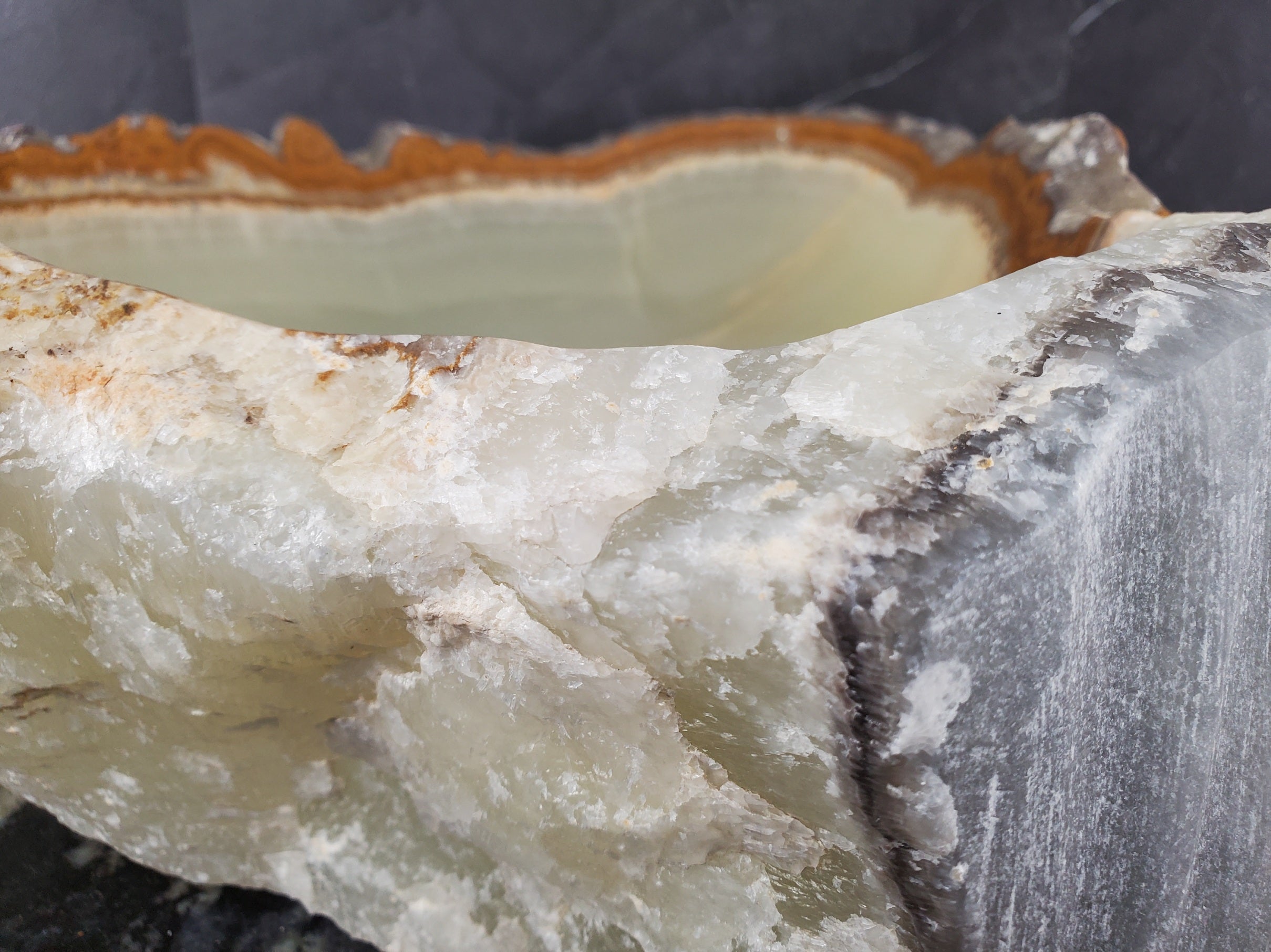 S28_15 Onyx Stone Vessel Bathroom Sink - 18 x 15 inch