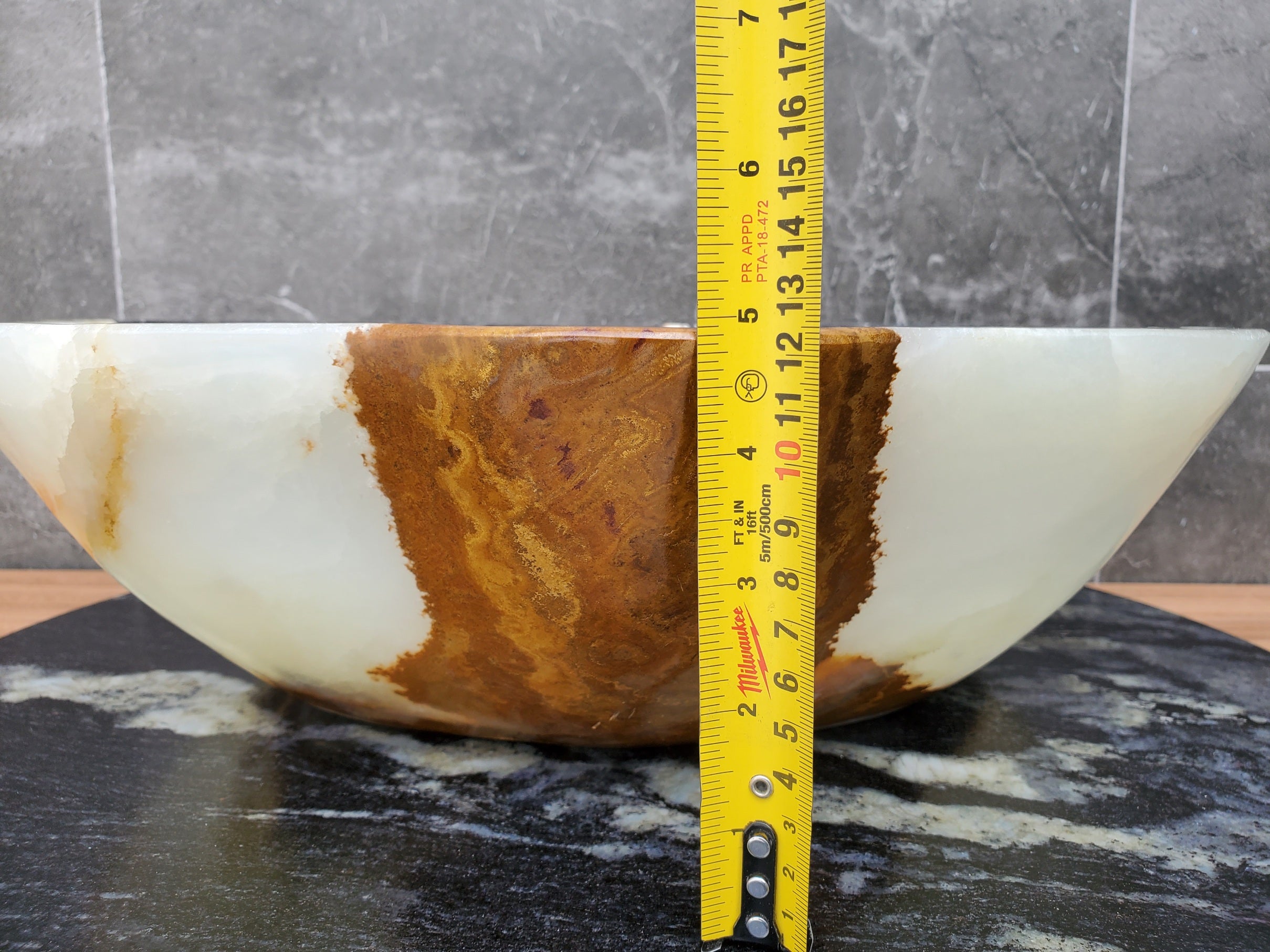 SET1059 Onyx Stone Vessel Bathroom Sink (Set of Two)