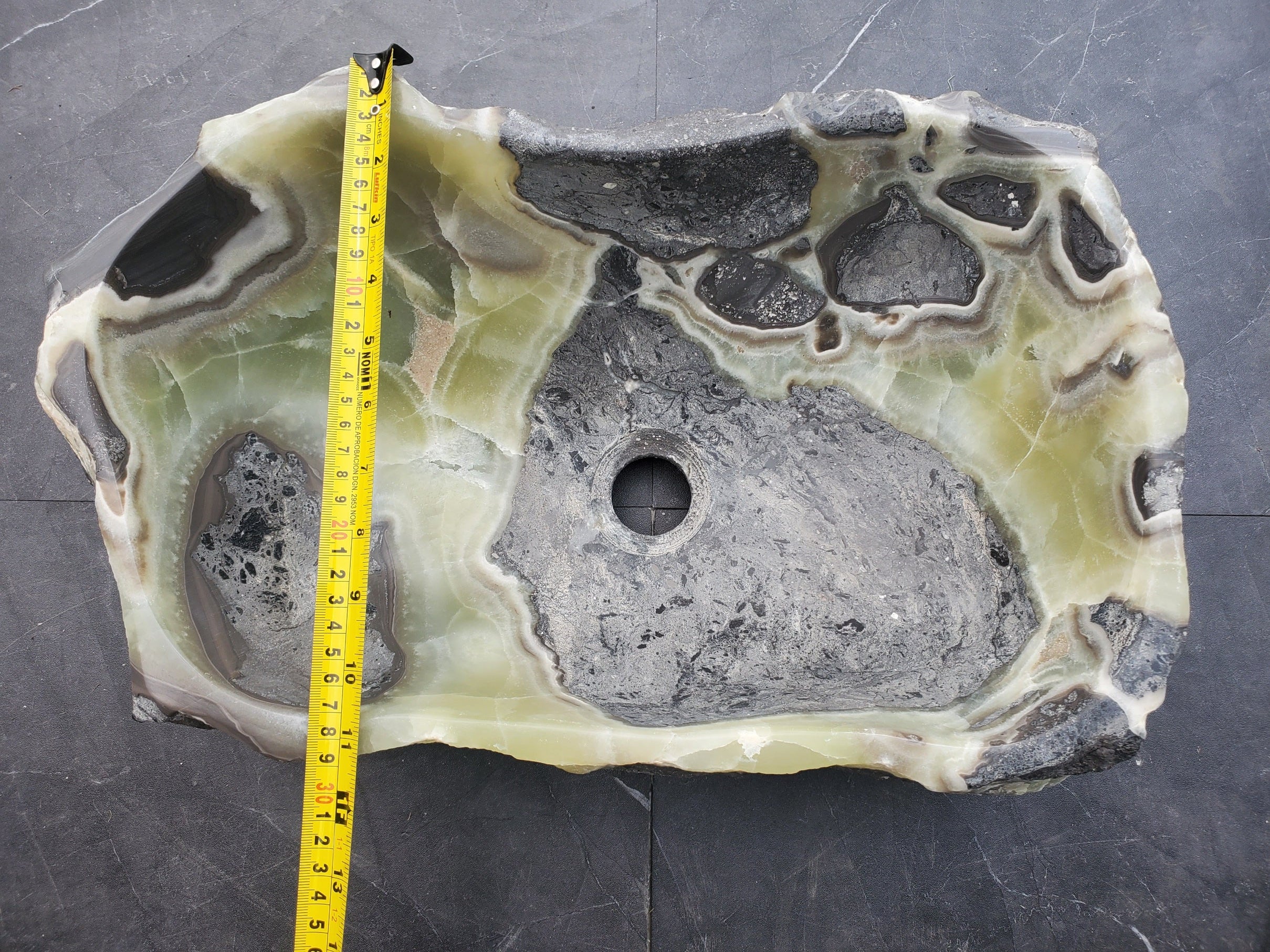 S31_24 Onyx Stone Vessel Bathroom Sink - 17 x 11 inch