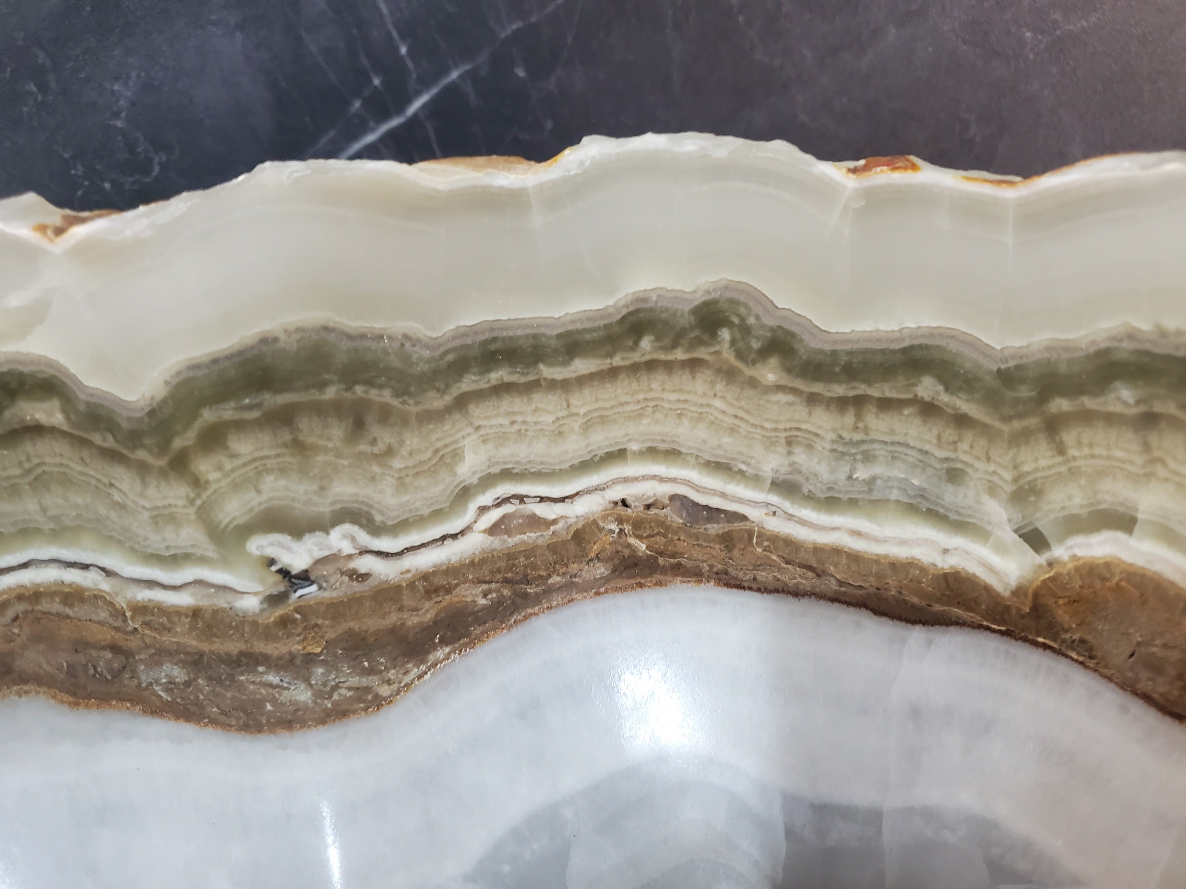 S27_19 Onyx Stone Bathroom Vessel Sink - 19.5 x 16 inch