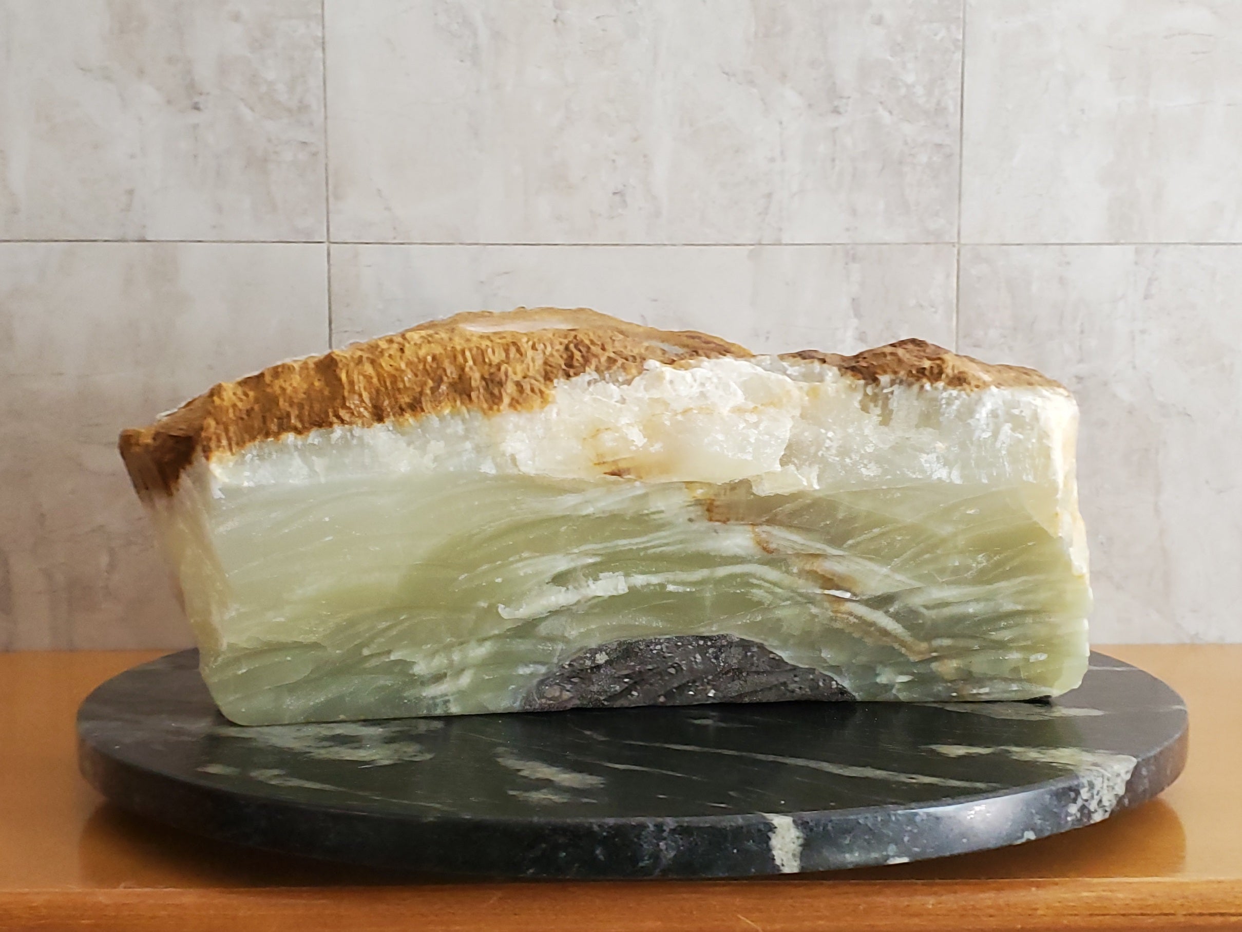 S23_30 Onyx Stone Vessel Bathroom Sink - 15 x 13 inch