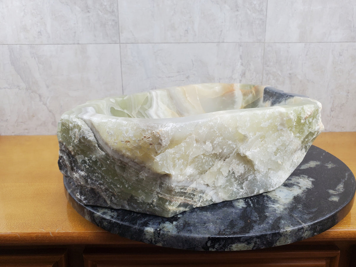 S24_07 Onyx Stone Vessel Bathroom Sink