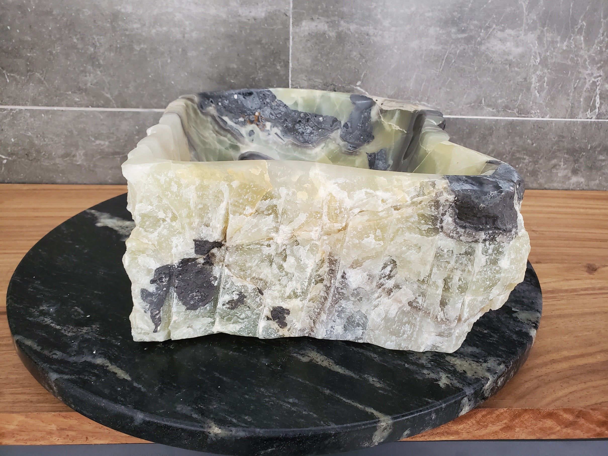 S31_25 Onyx Stone Vessel Bathroom Sink - 16 x 11.5 inch