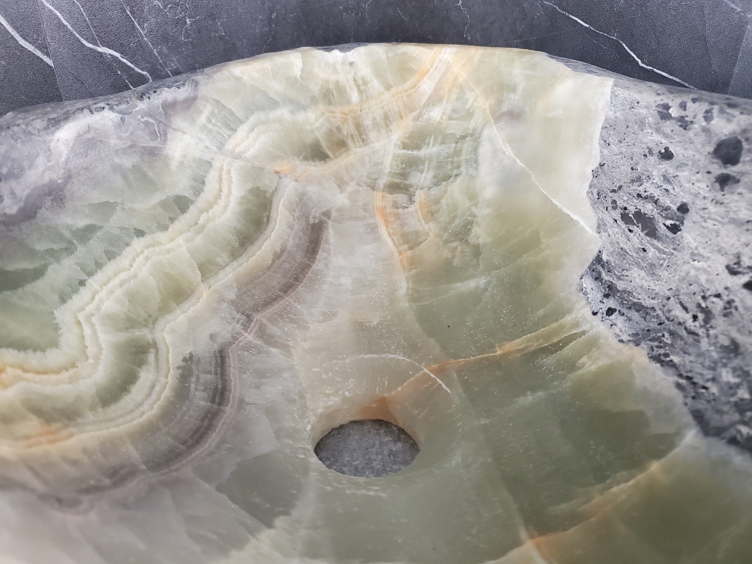 S26_11 Onyx Stone Vessel Bathroom Sink - 18 x 11 inch