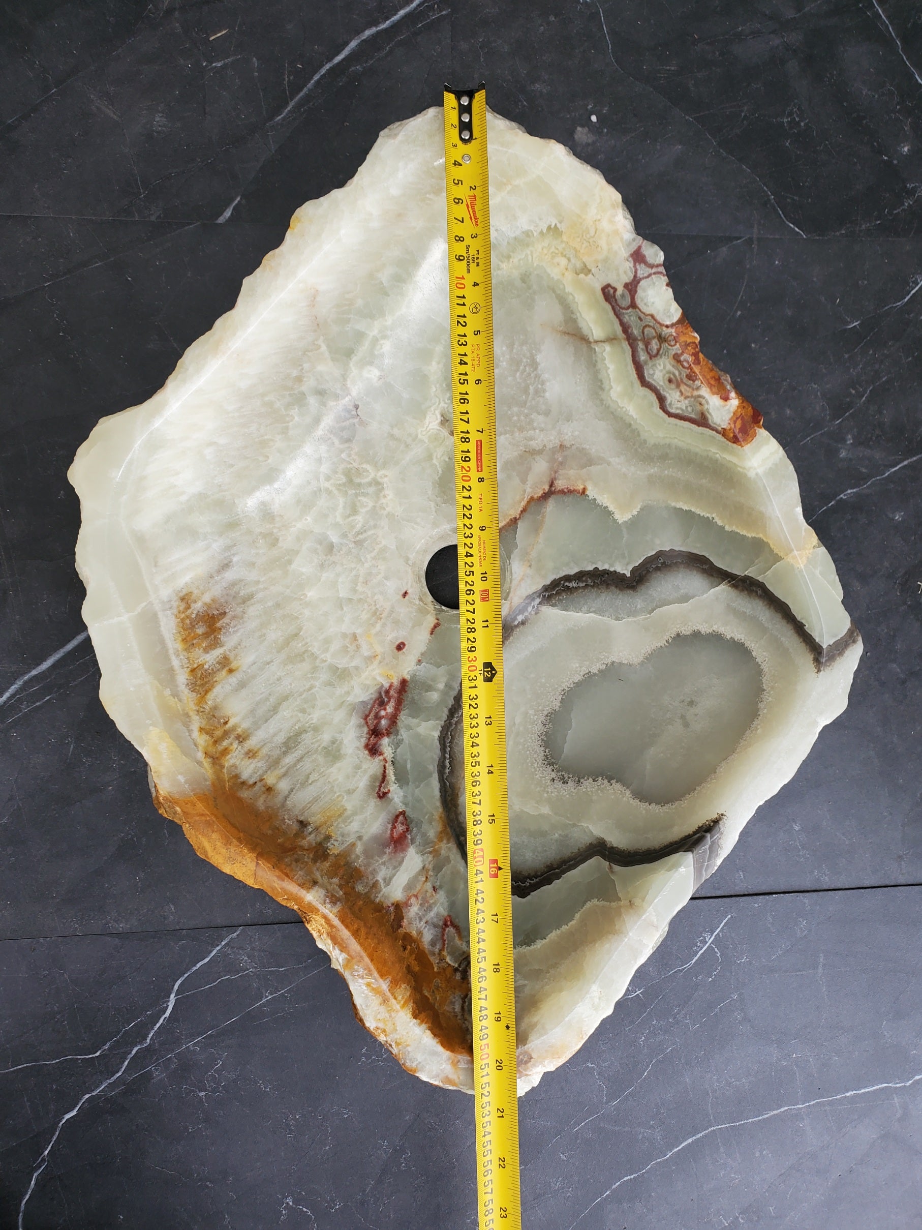 S30_29 Onyx Stone Vessel Bathroom Sink - 20.5 x 16 inch