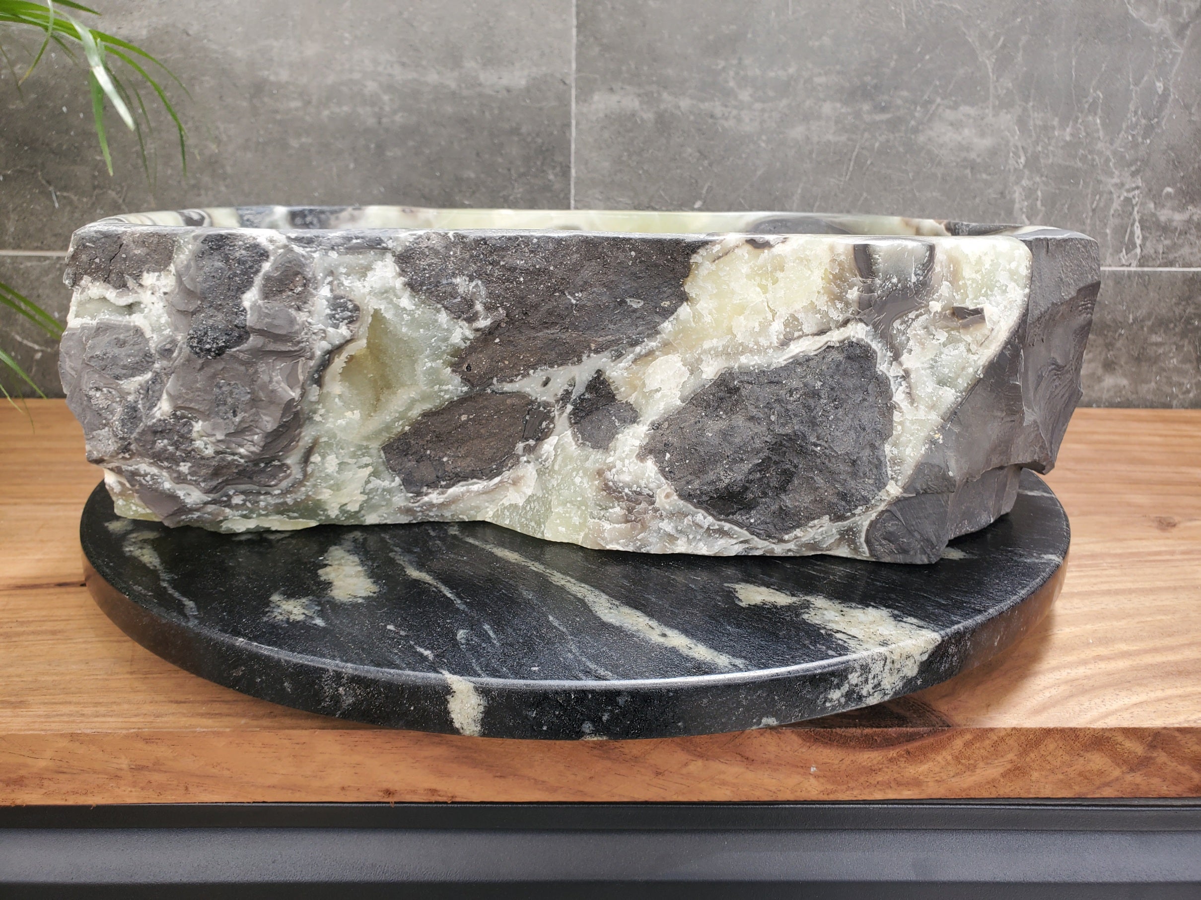 S31_24 Onyx Stone Vessel Bathroom Sink - 17 x 11 inch