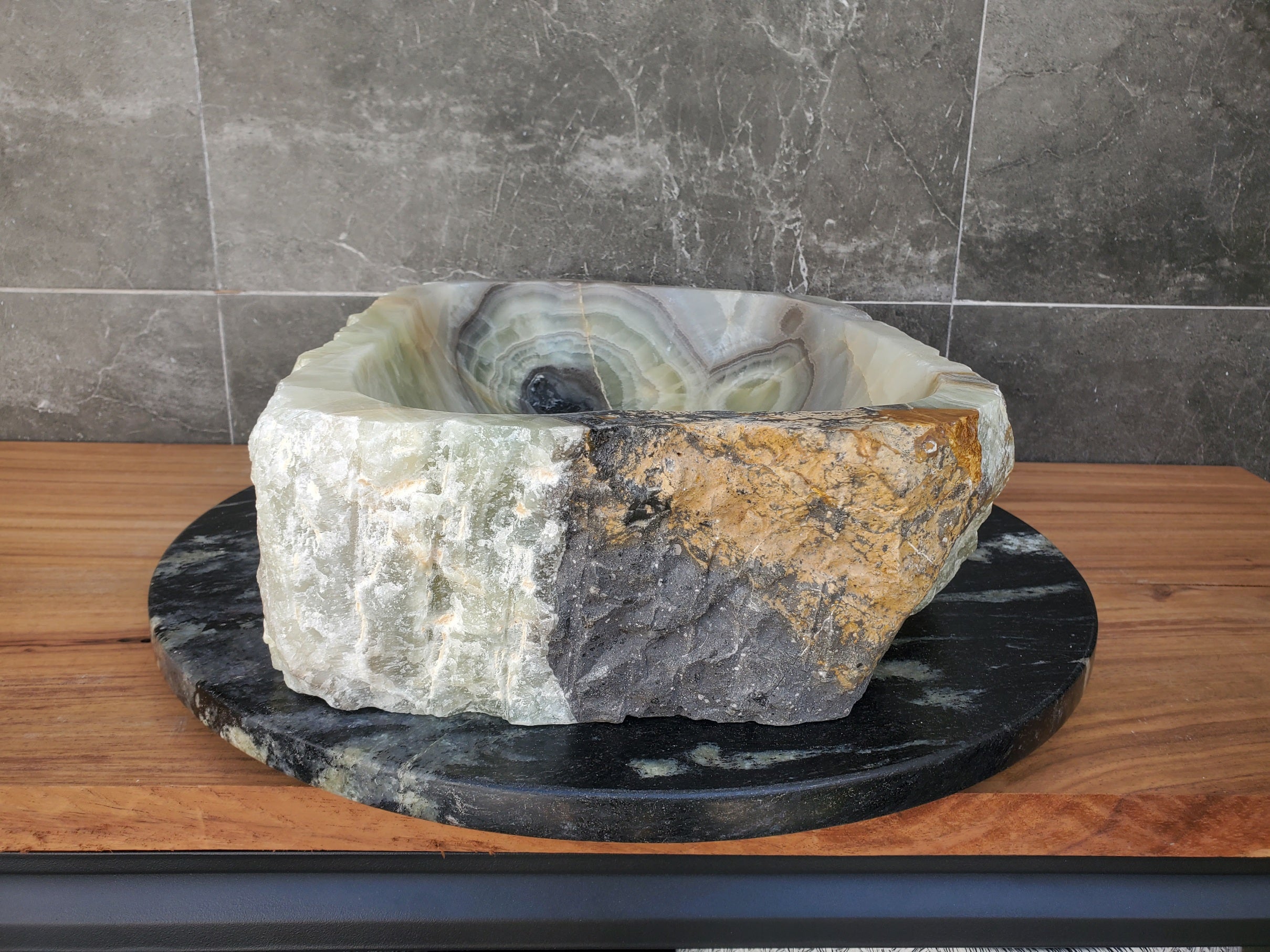 S29_32 Onyx Stone Vessel Bathroom Sink