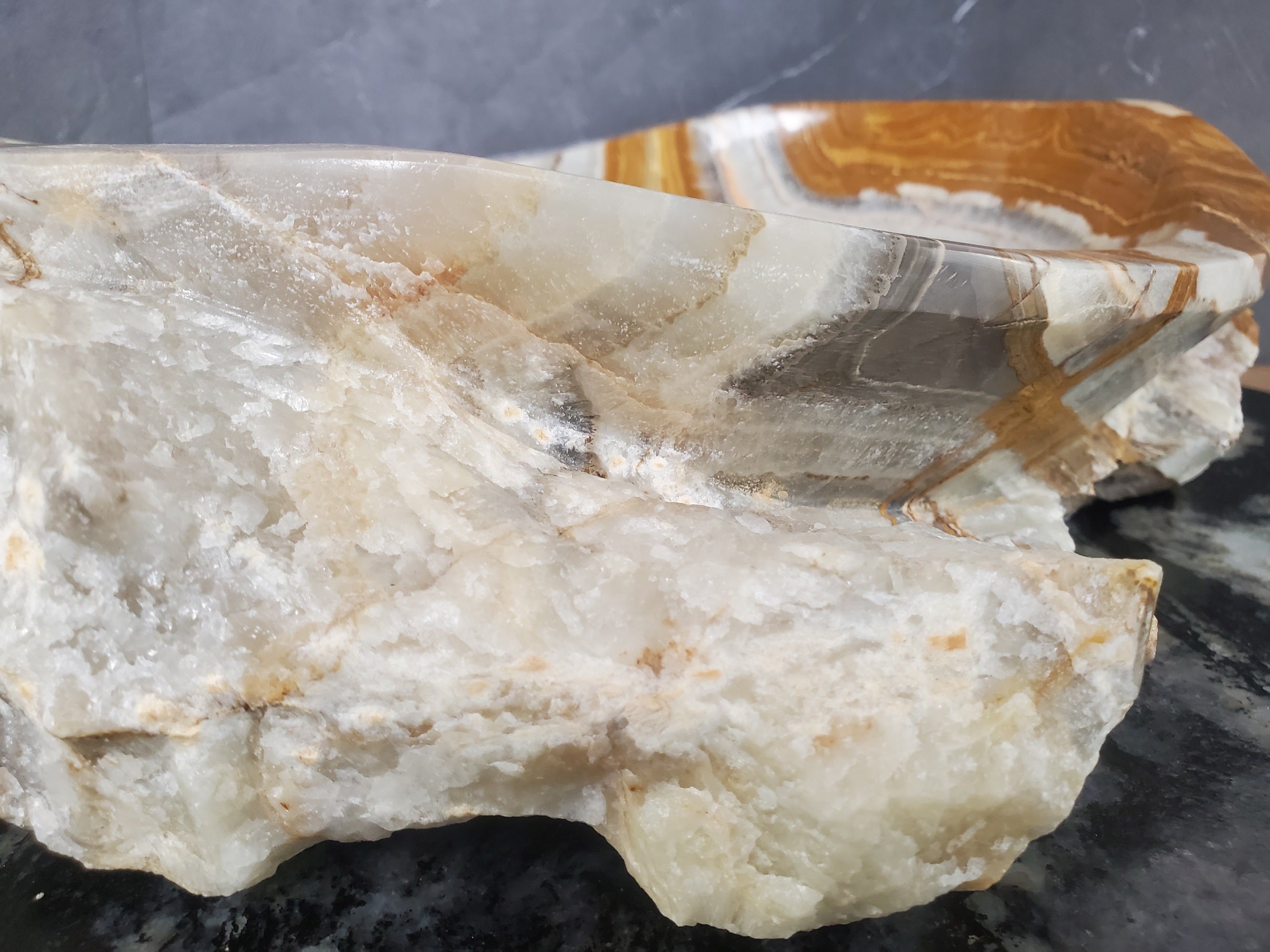 S28_11 Onyx Stone Vessel Bathroom Sink - 17 x 12.5 inch