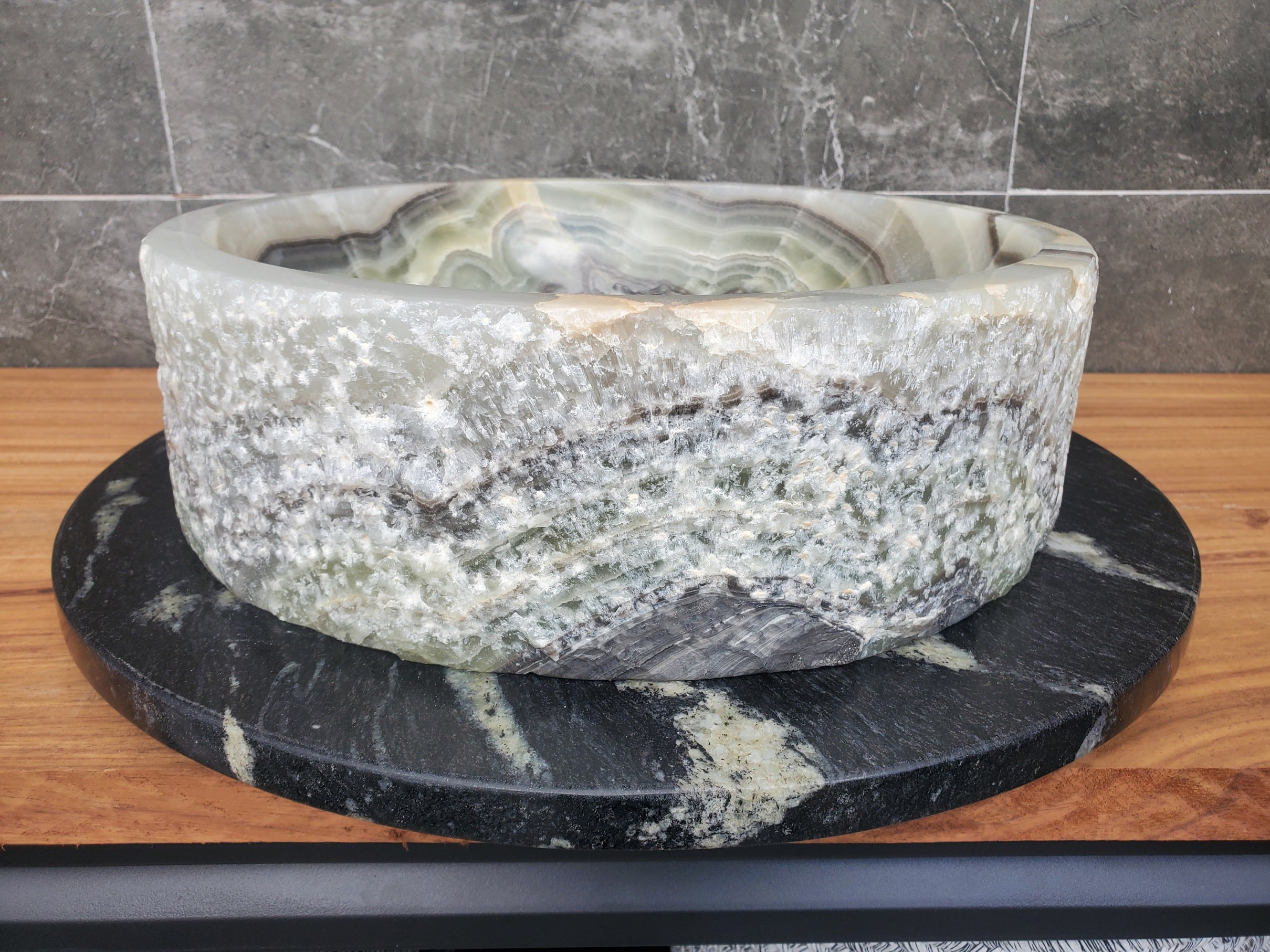 S29_30 Onyx Stone Vessel Bathroom Sink