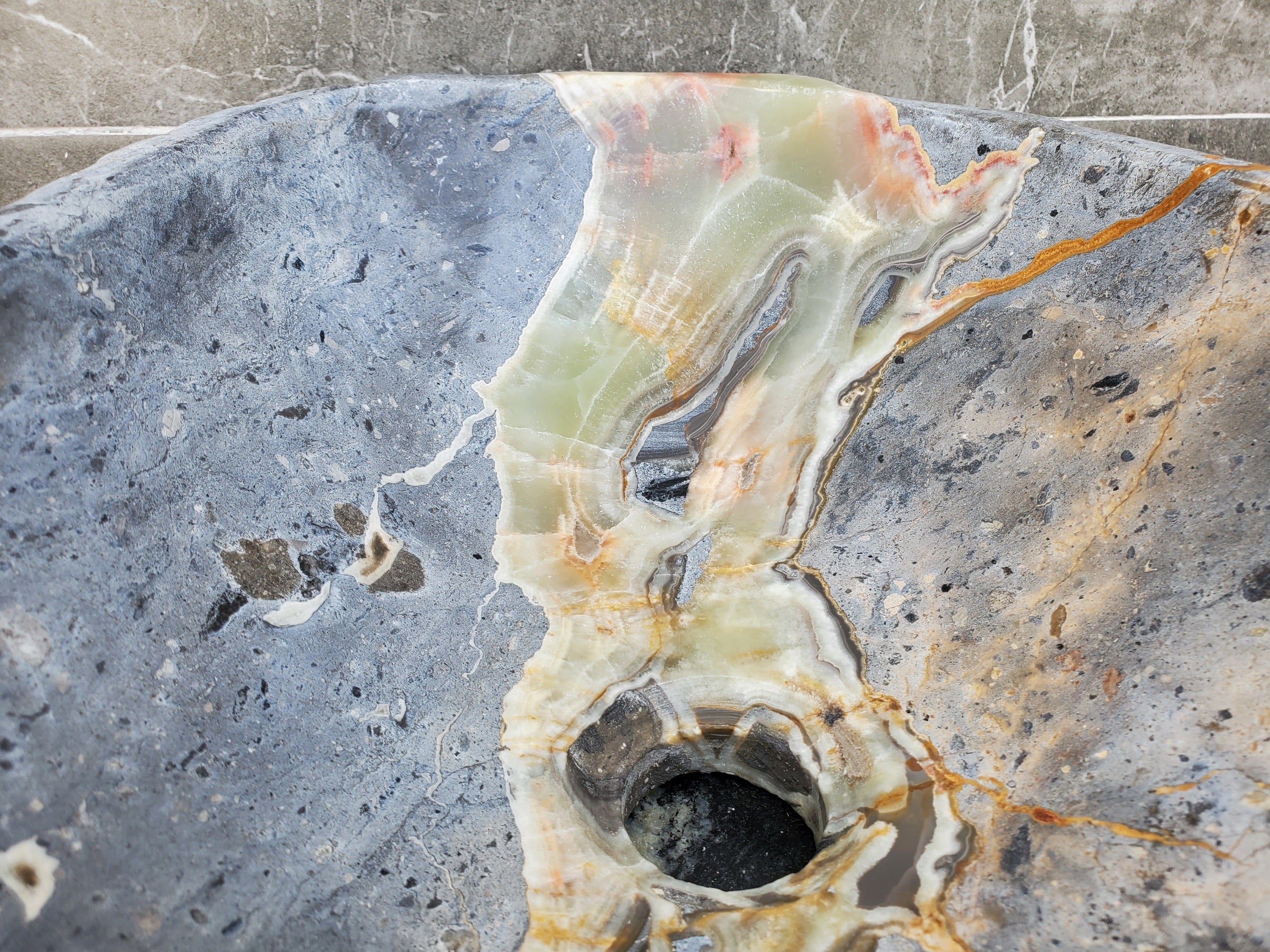 S30_22 Onyx Stone Vessel Bathroom Sink