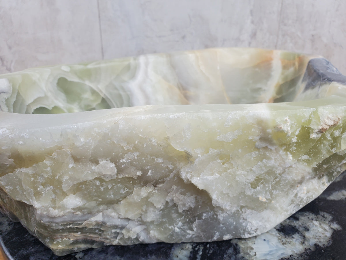 S24_07 Onyx Stone Vessel Bathroom Sink