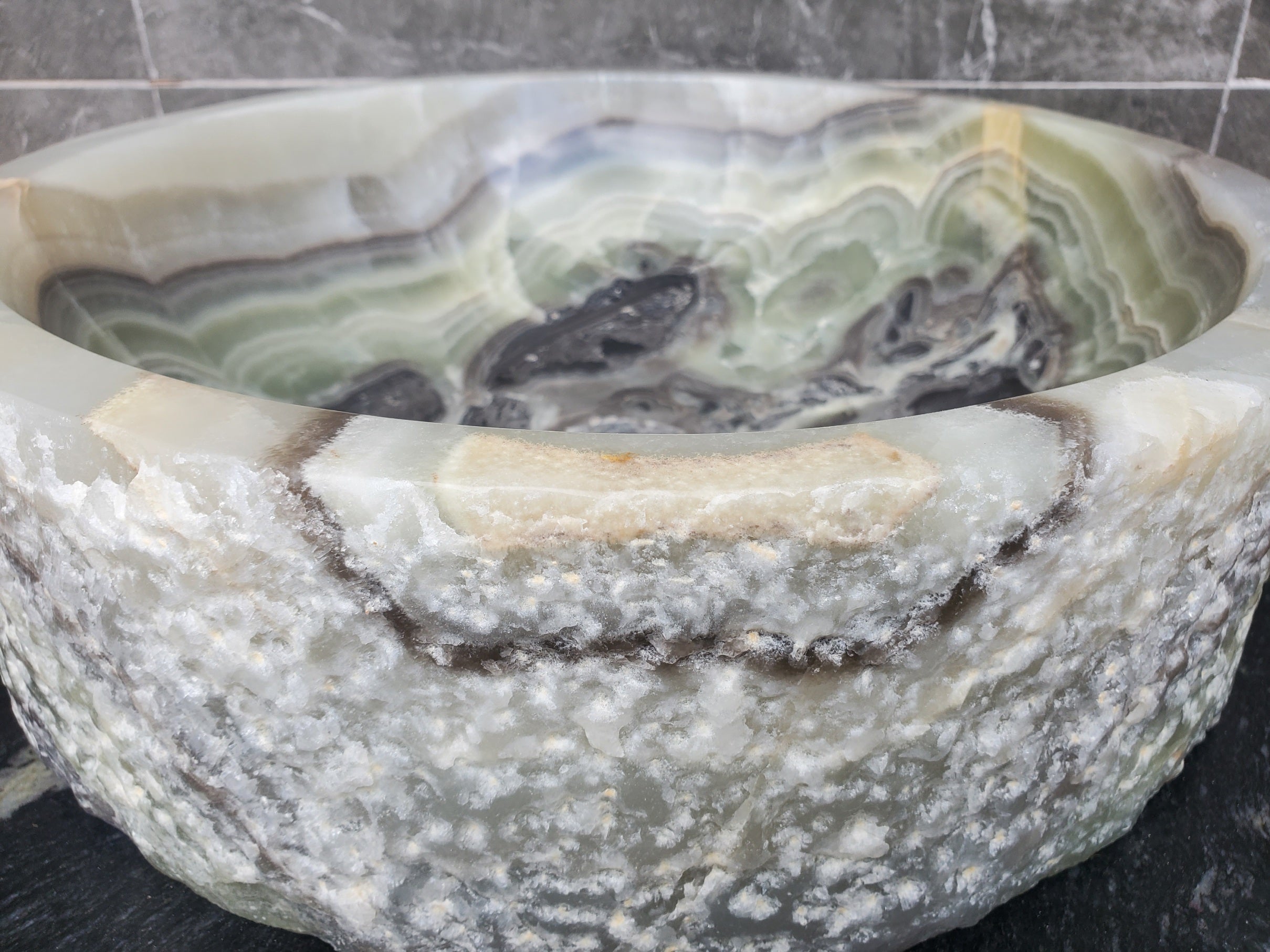 S29_30 Onyx Stone Vessel Bathroom Sink