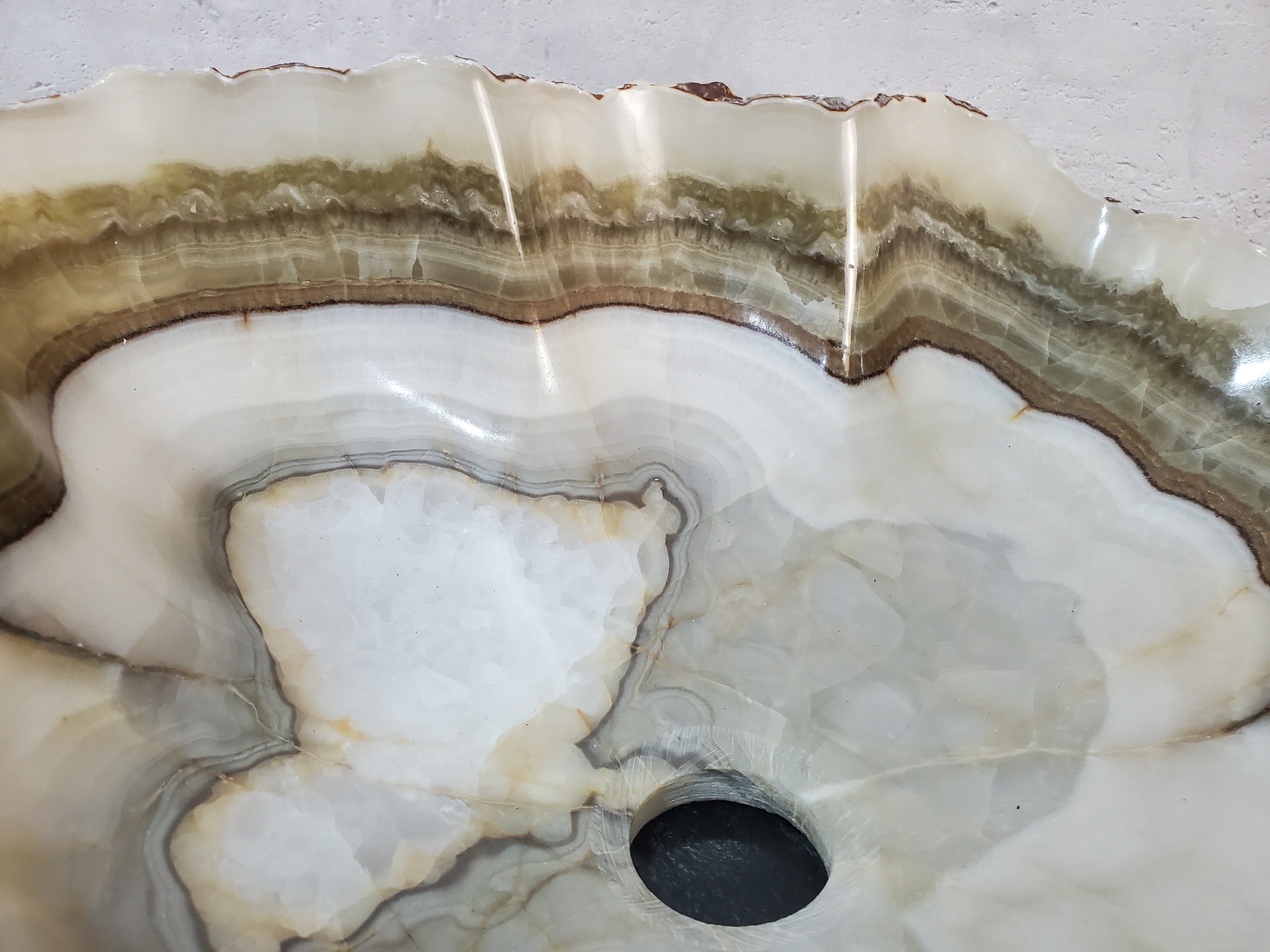 S27_20 Onyx Stone Bathroom Vessel Sink - 19 x 16 inch